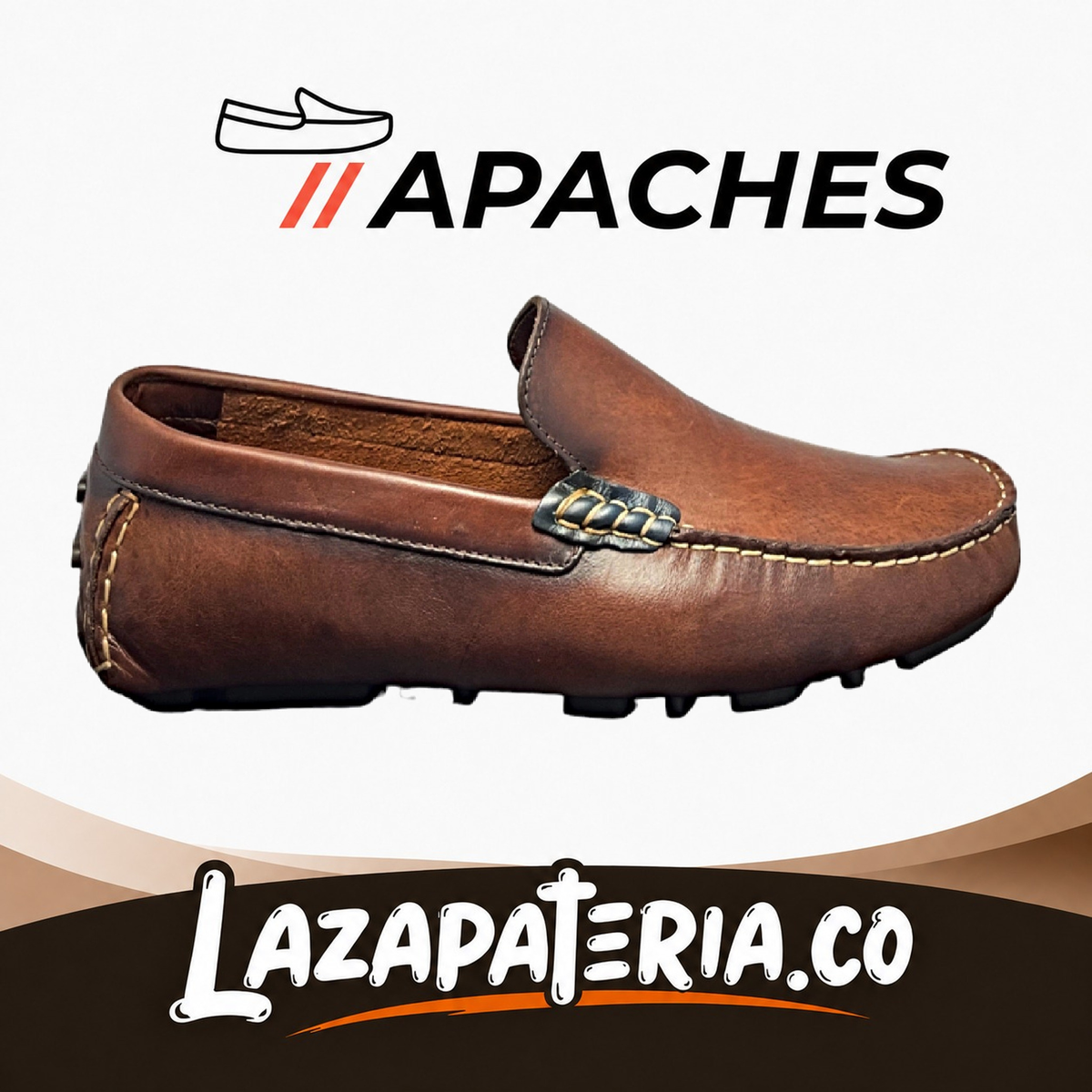 Mocasines Apaches Café para hombre