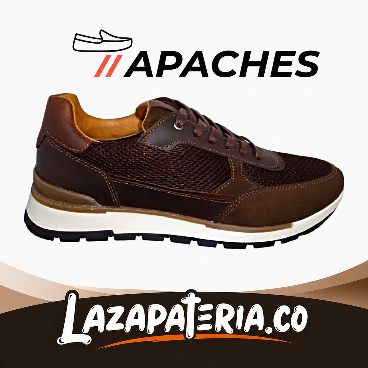 Zapatos Apaches Café para hombre