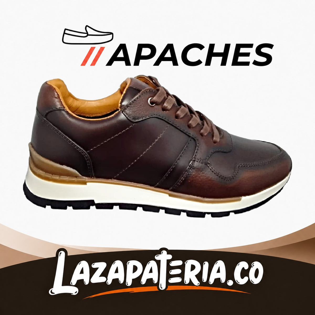 Zapatos Apaches Café para hombre