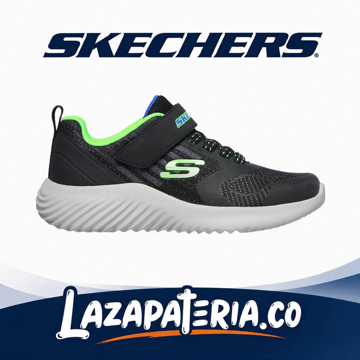 Tenis Skechers Bounder Azul para niño, vista 2