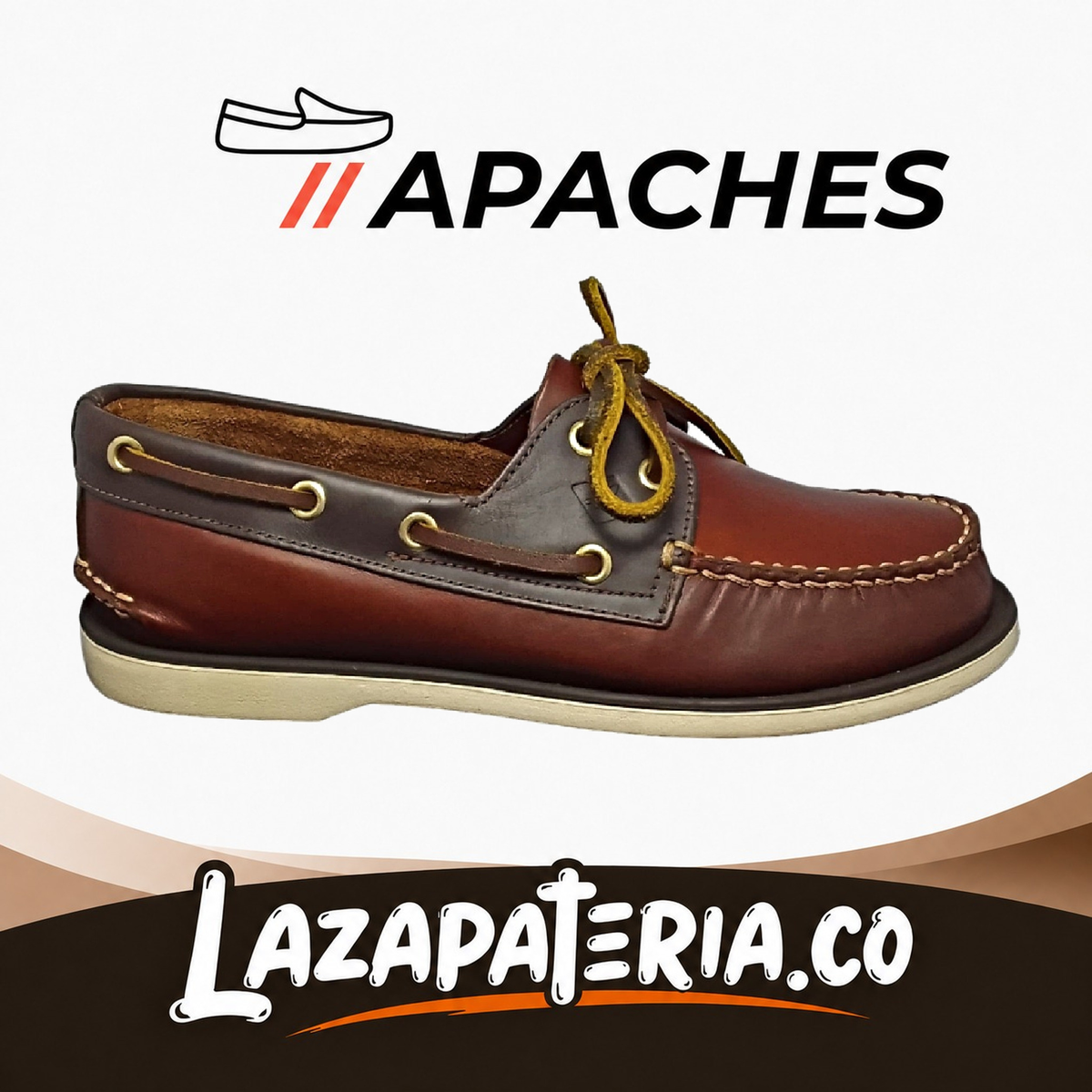 Mocasines Apaches Café para hombre