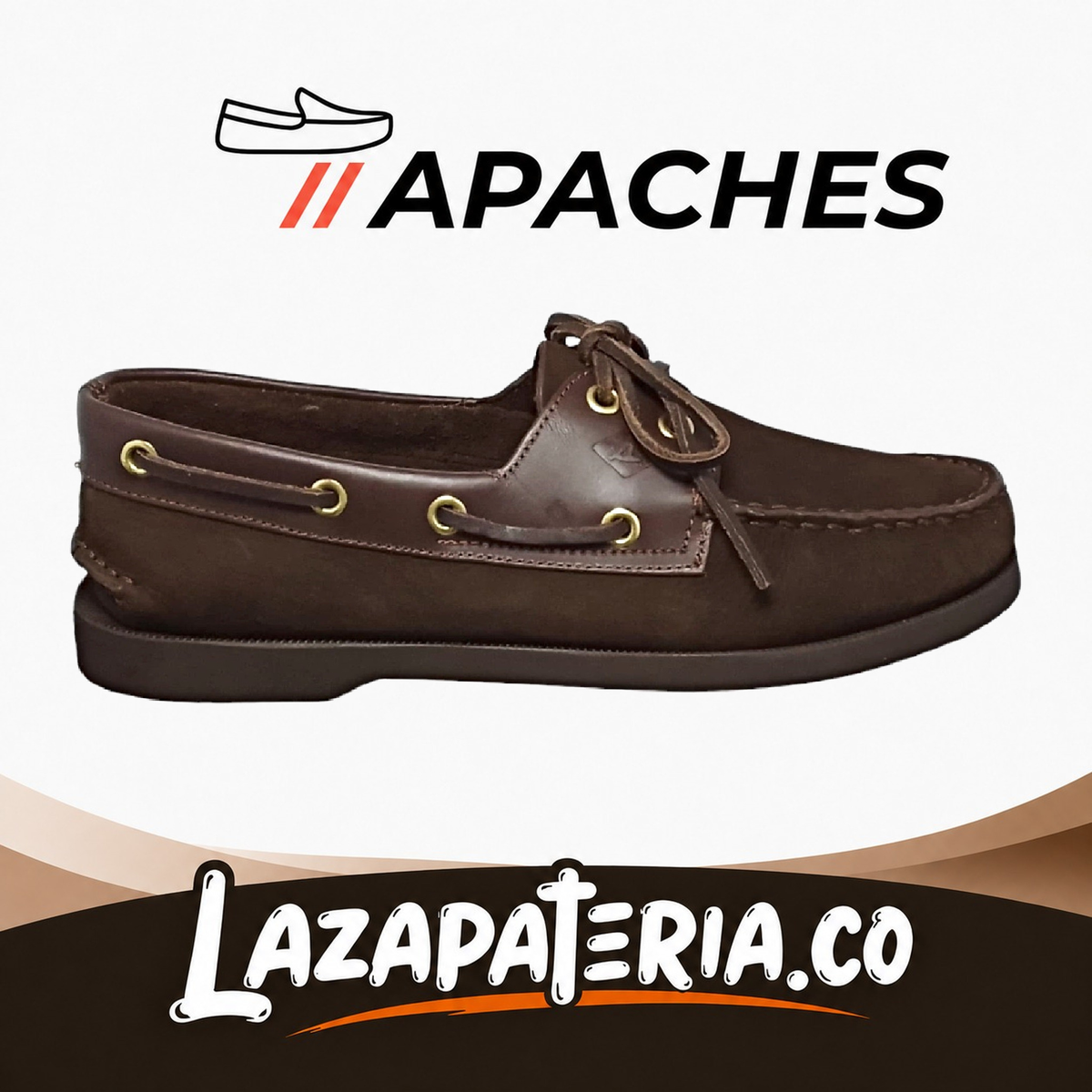 Mocasines Apaches Café para hombre