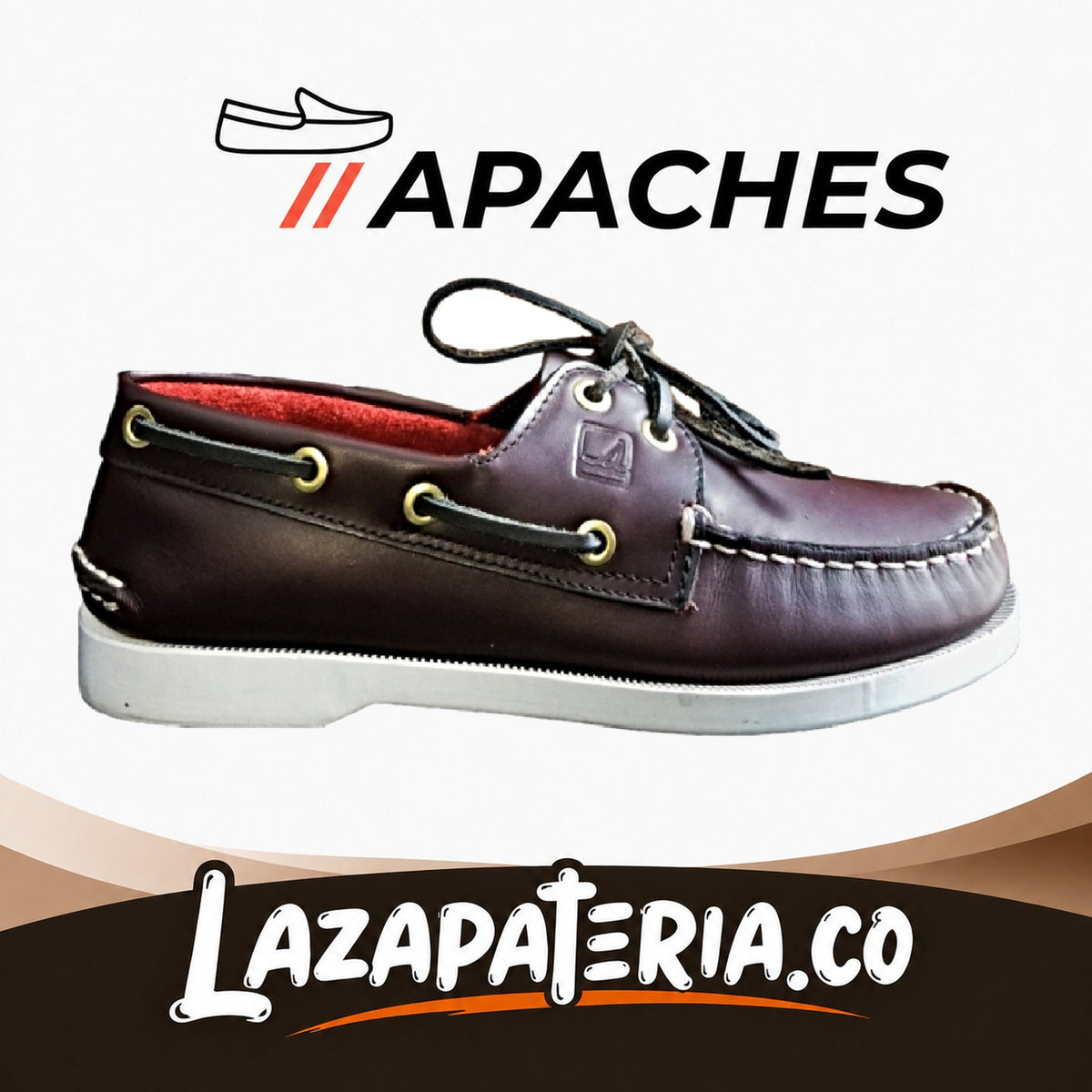Mocasines Apaches Vinotinto para hombre