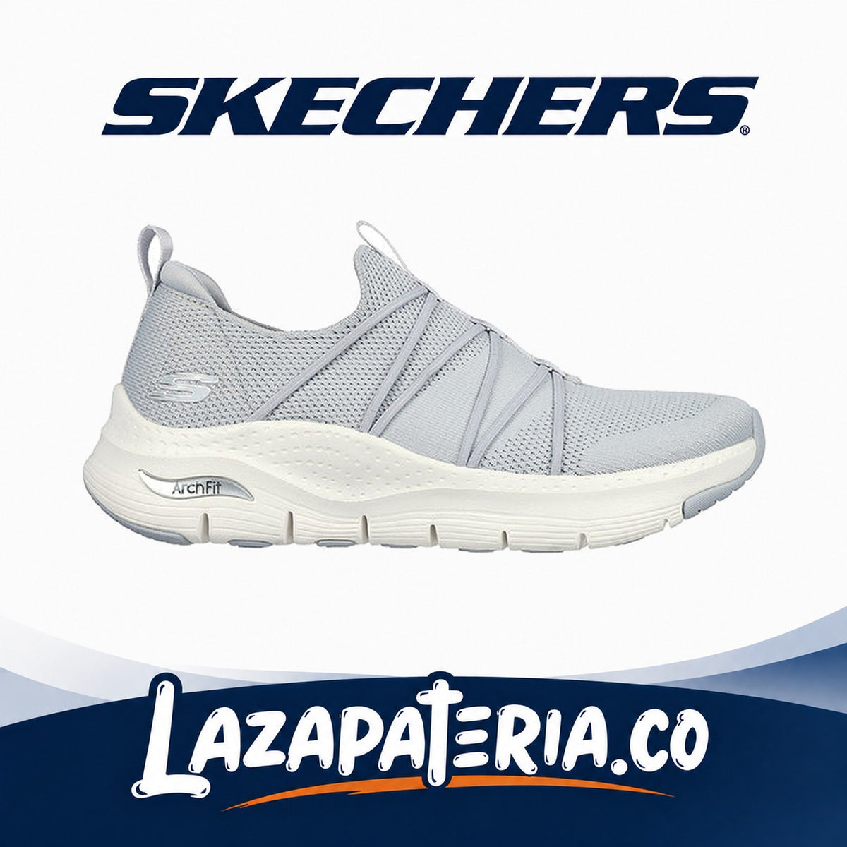 Tenis Skechers Arch Fit Gris para mujer, vista 2