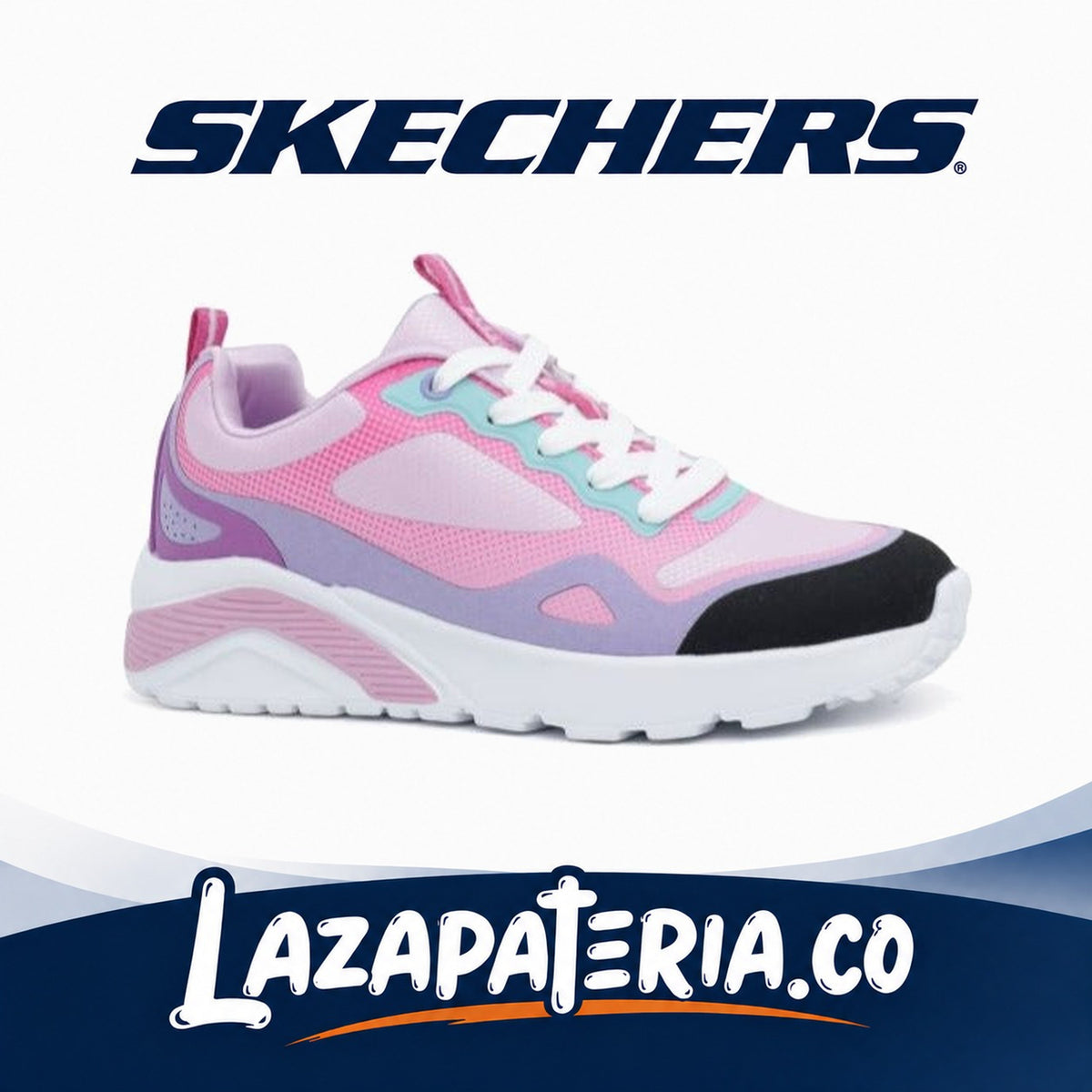 Tenis Skechers UNO Lite Multicolor para niña, vista 2