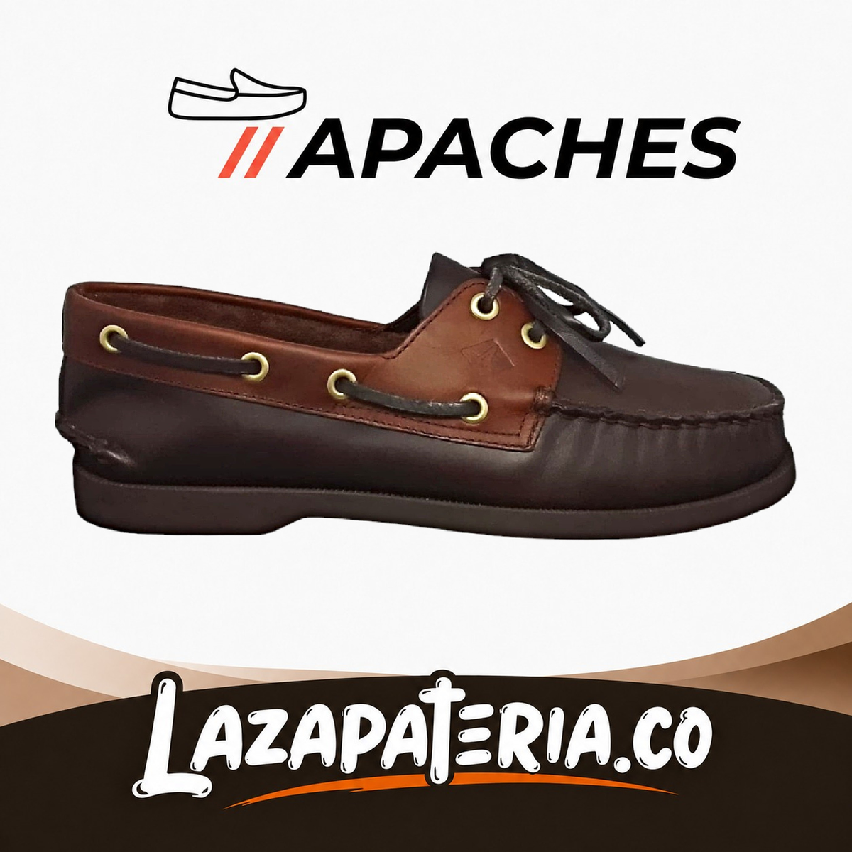Mocasines Apaches Café para hombre