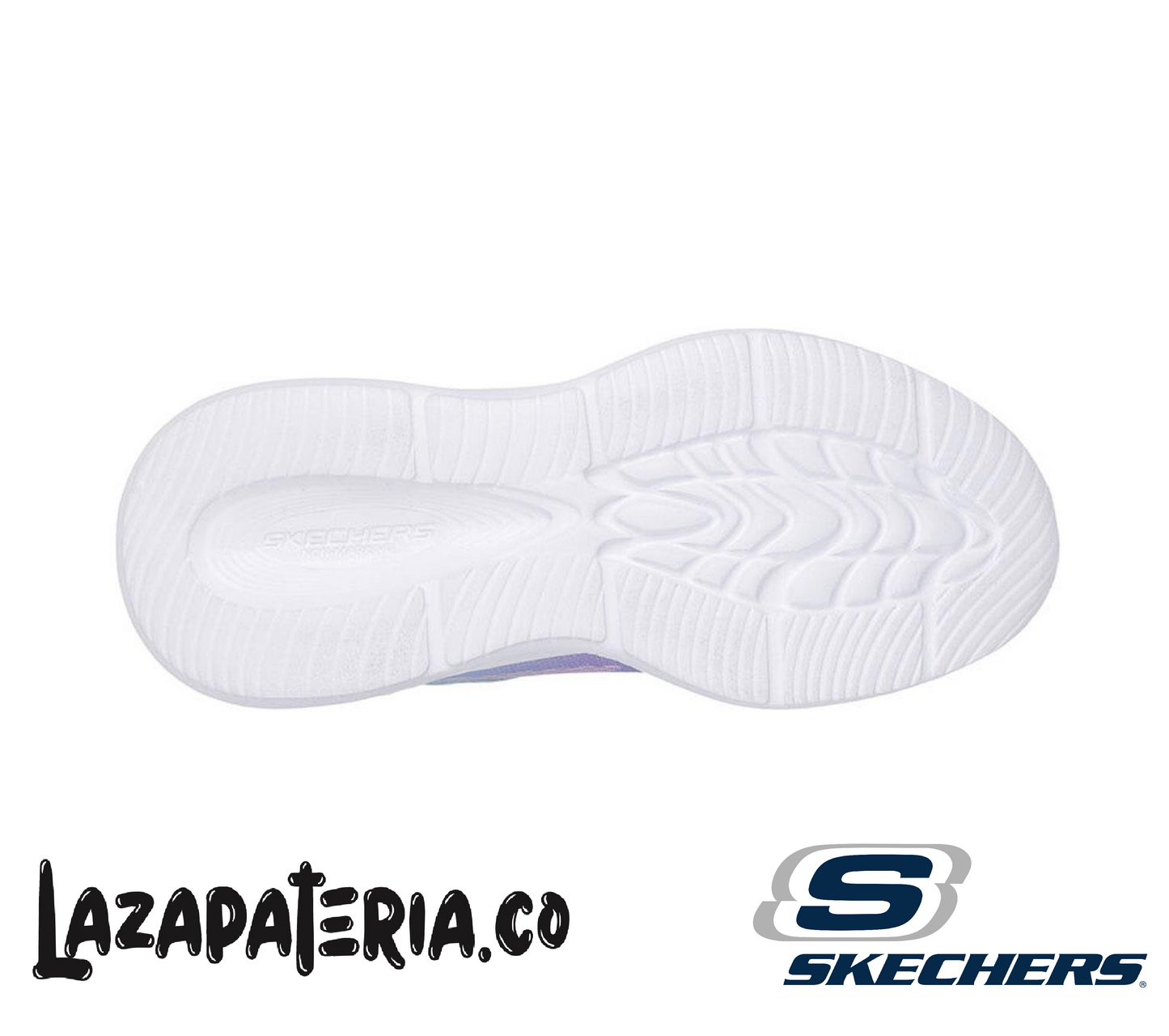 Tenis Skechers S-Lights Celeste para niña, vista 4