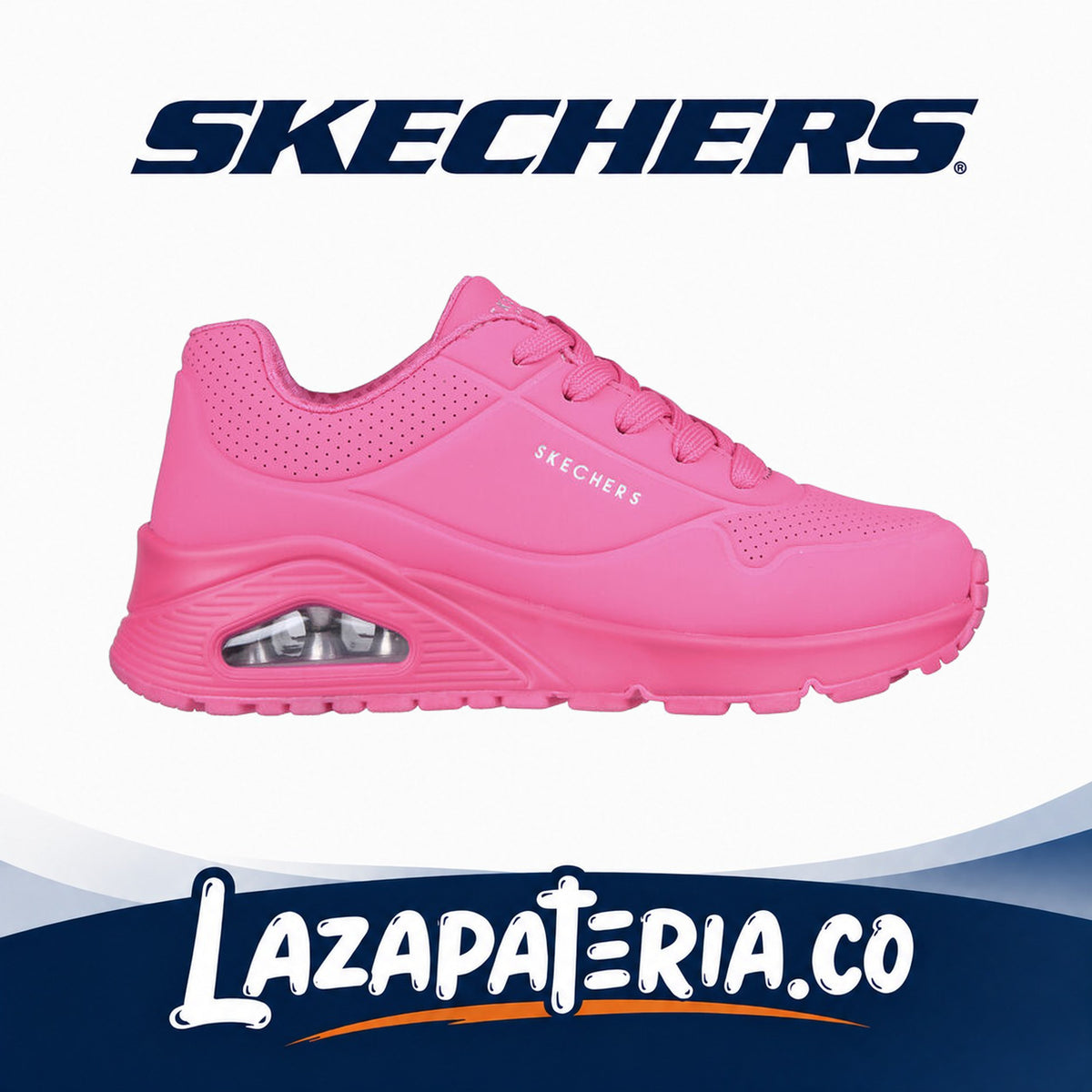 Tenis Skechers UNO Fucsia para niña, vista 2