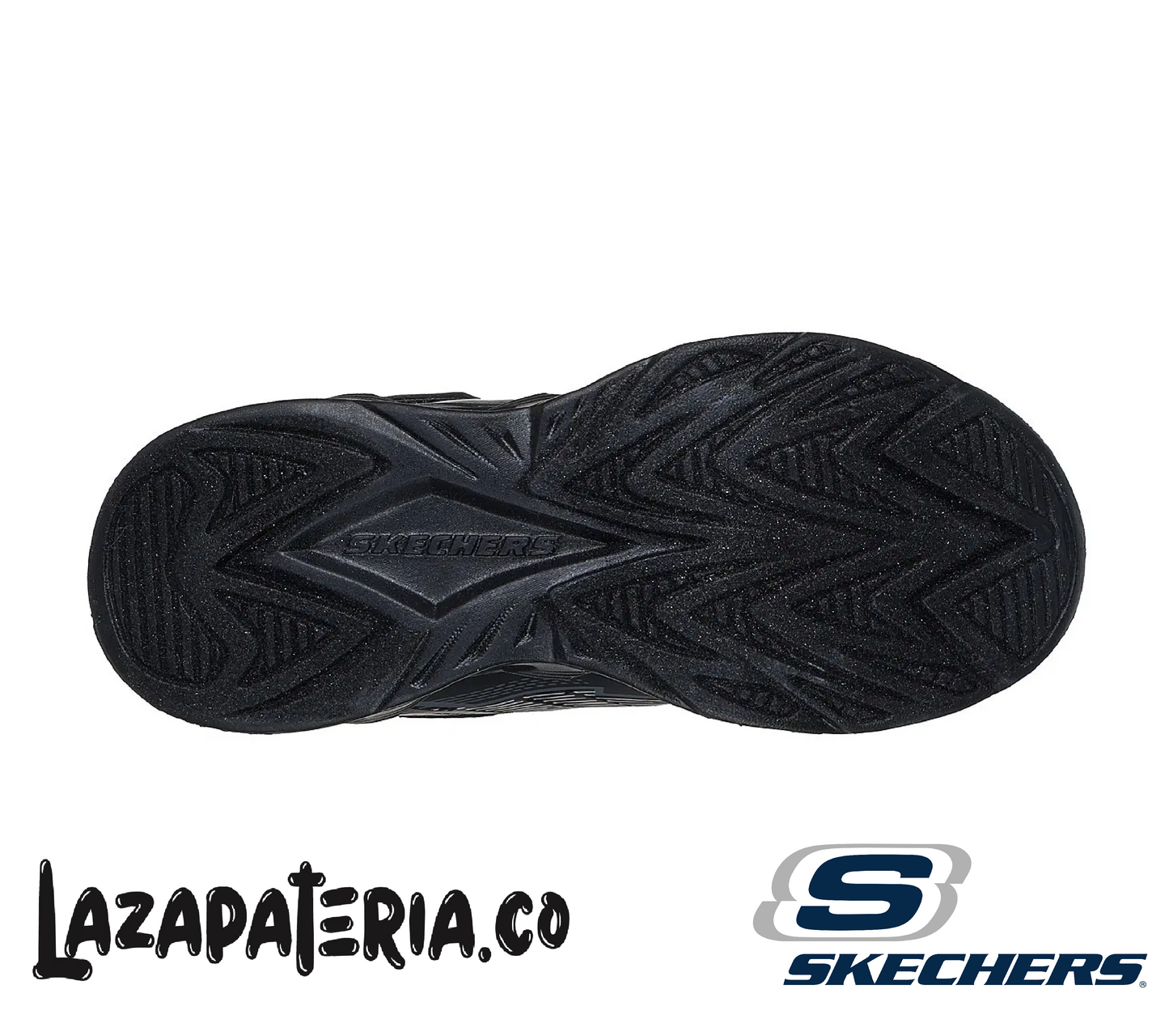 Tenis Skechers S-Lights Negro para niño, vista 4