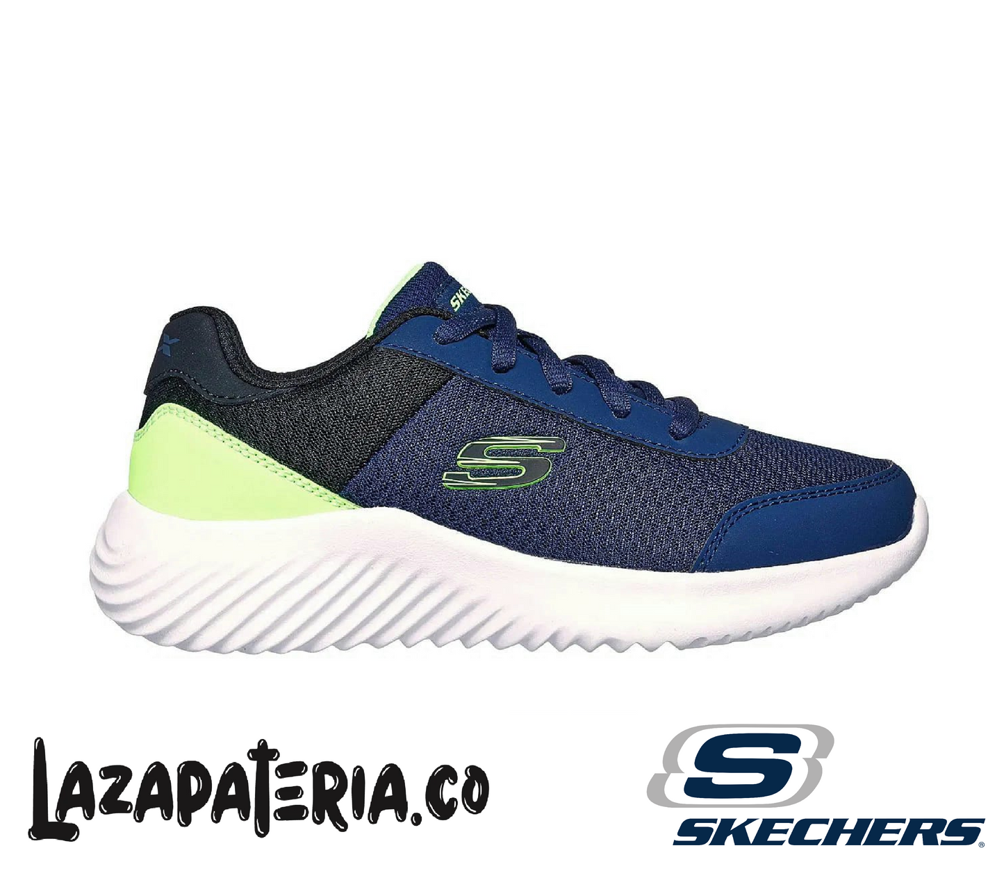 Tenis Skechers Bounder Azul Navy para niño, vista 2