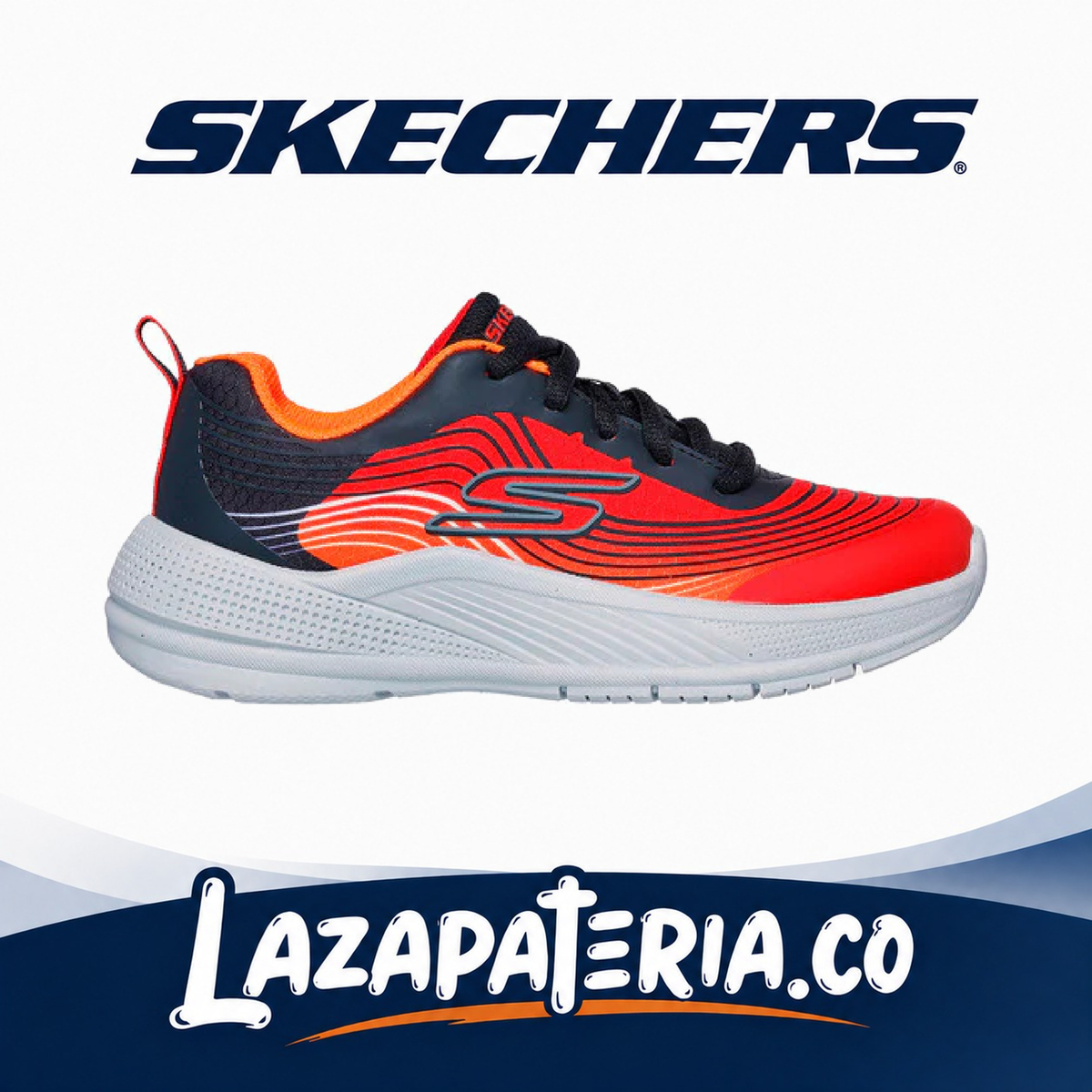 Tenis Skechers Microspec Advance Rojo para niño, vista 2
