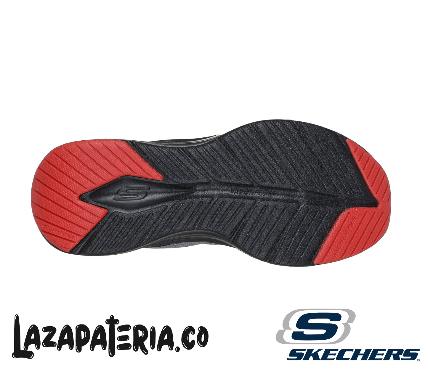 Tenis Skechers Vapor Foam Gris Carbón para niño, vista 4