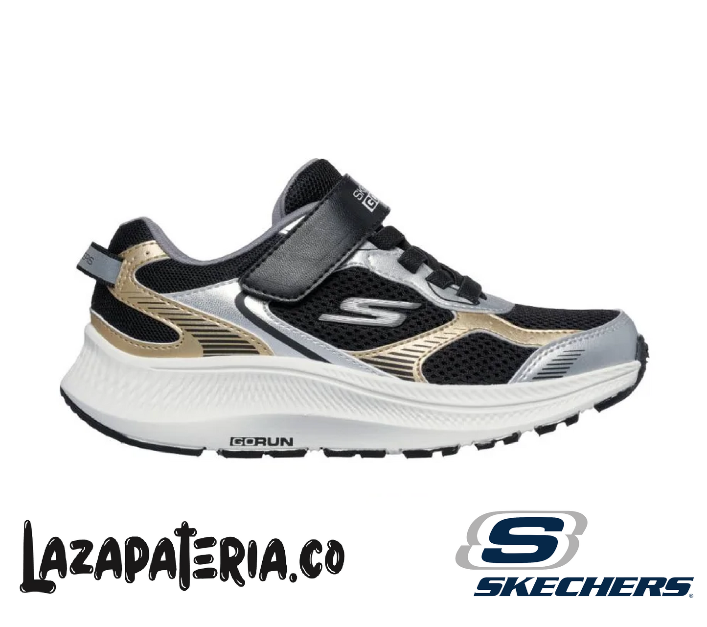 SKECHERS NIÑO GORUN CONSISTENT PLATEADO C40P5039LSLBK