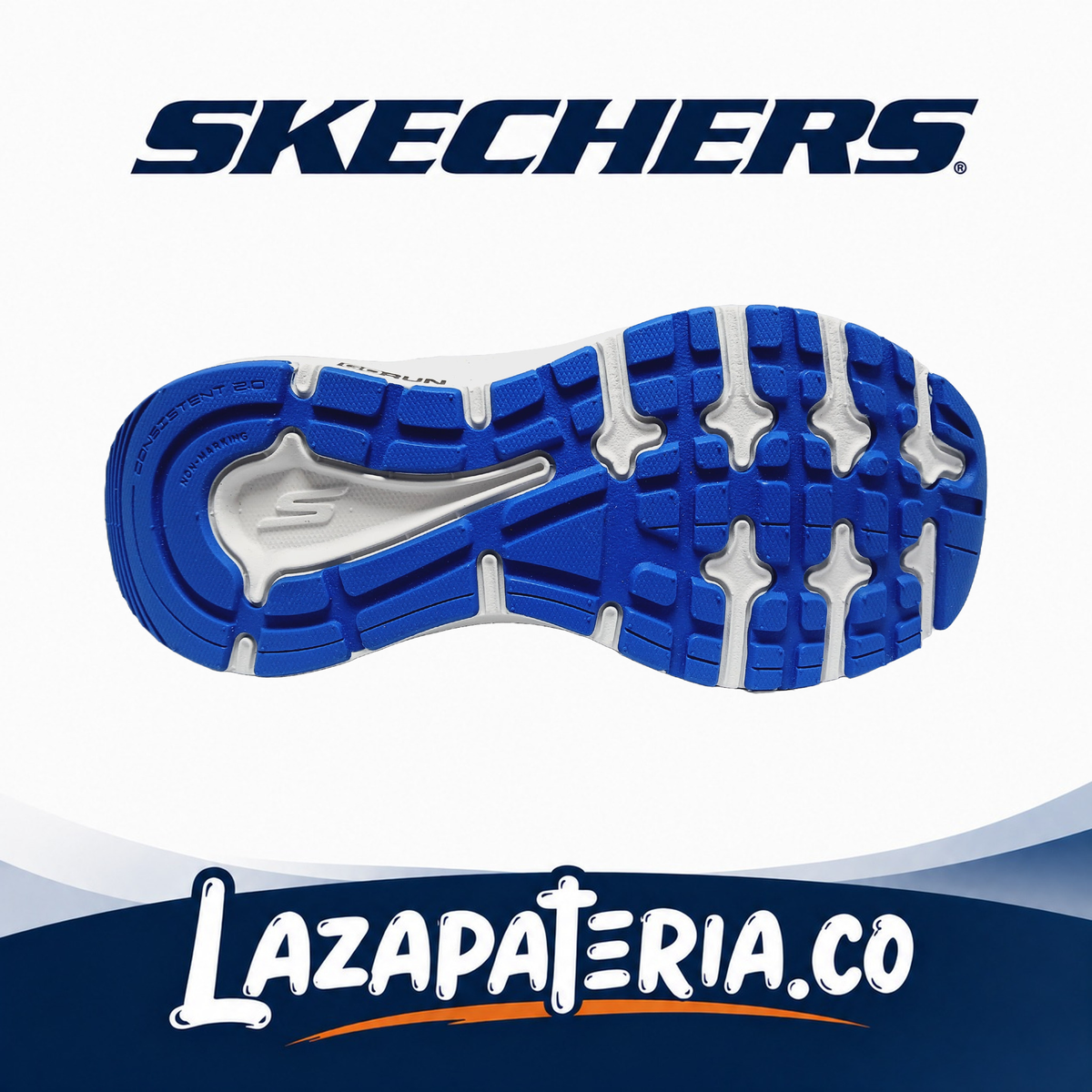 Tenis Skechers GOrun Azul para niño, vista 4