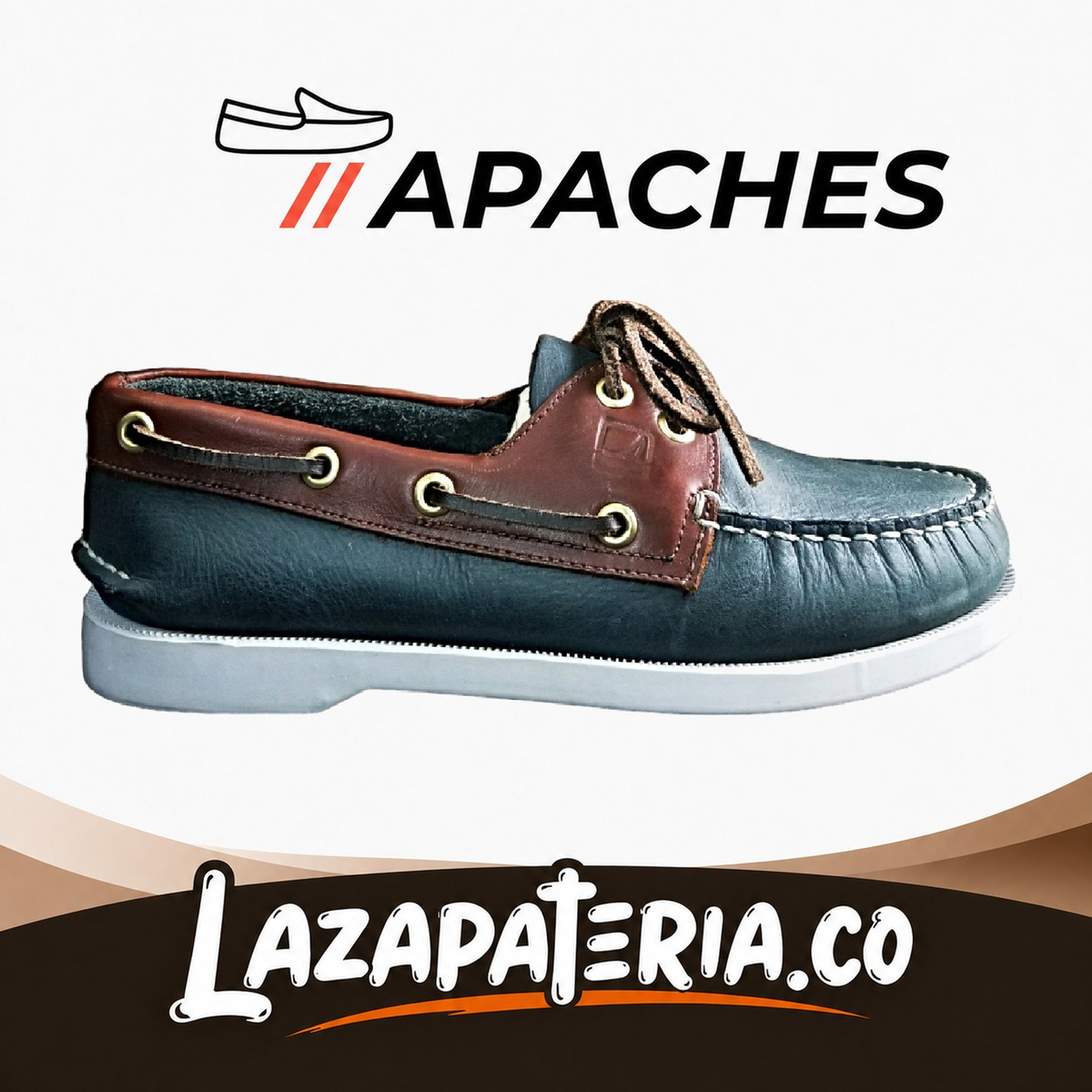 Mocasines Apaches Azul Amareto para hombre