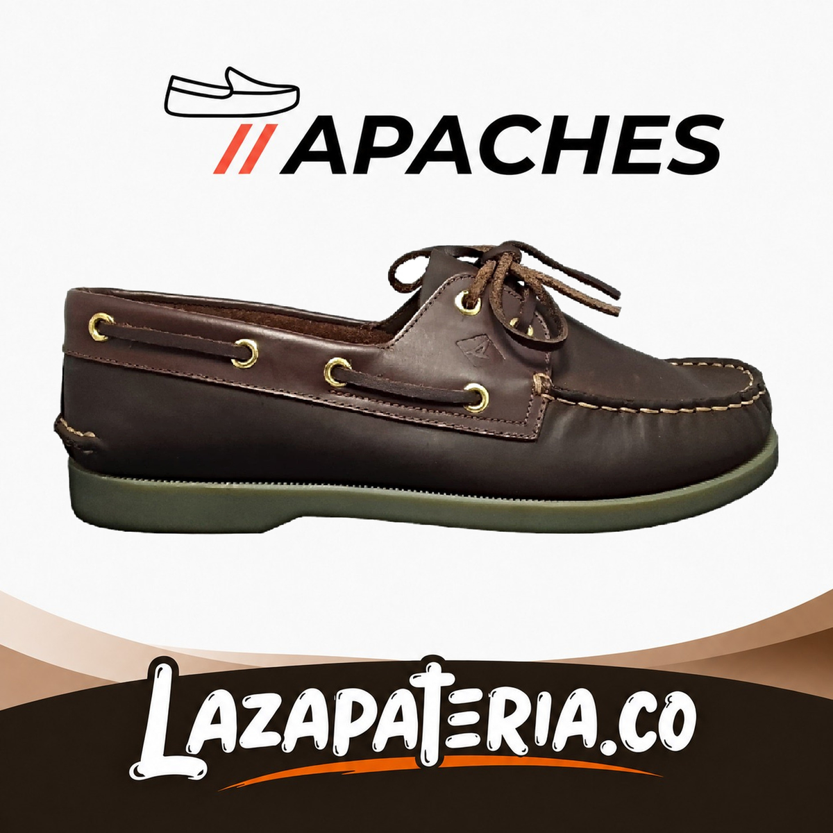 Mocasines Apaches Café para hombre