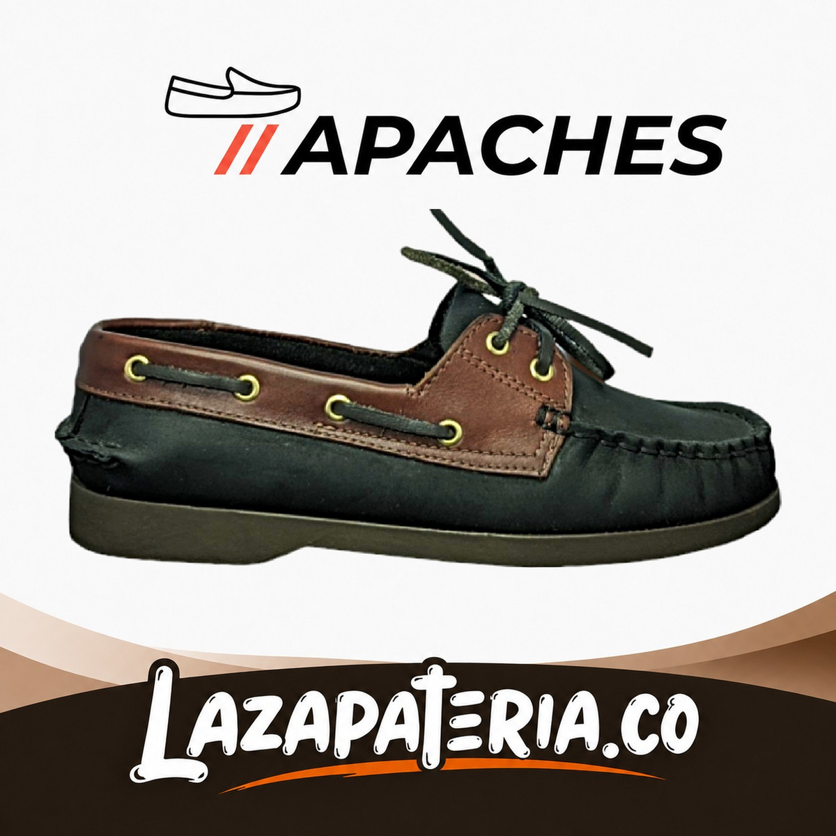 Mocasines Apaches Negro Café para mujer