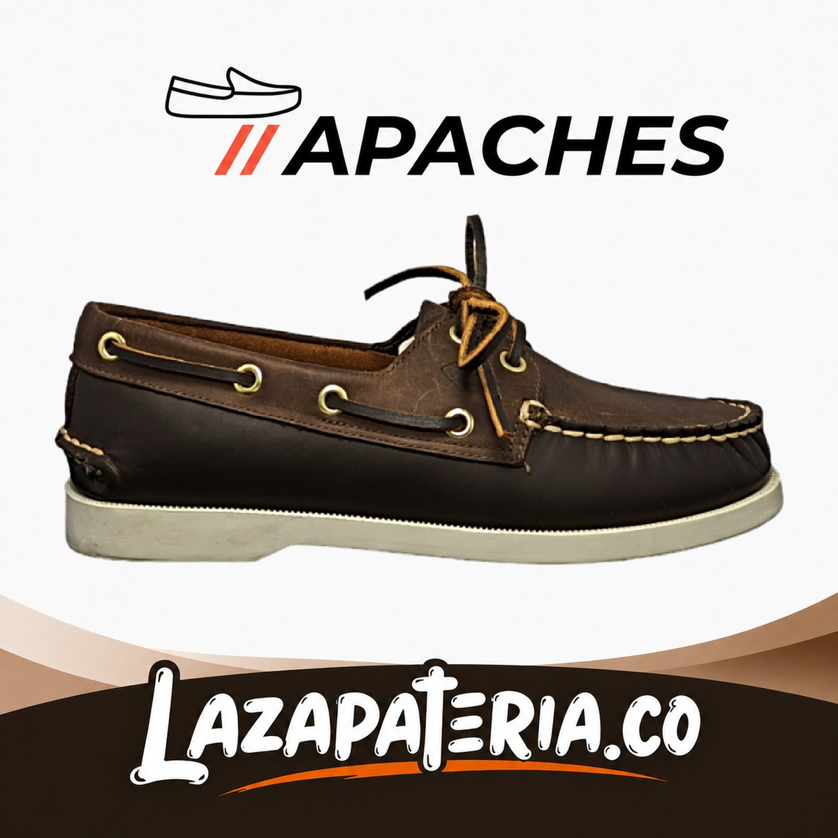 Mocasines Apaches Café para hombre
