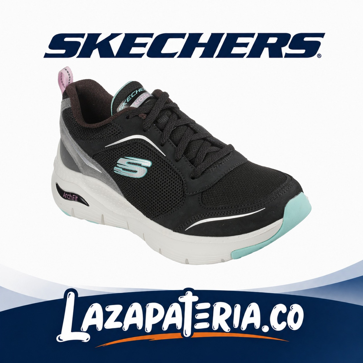 Tenis Skechers Arch Fit Negro para mujer