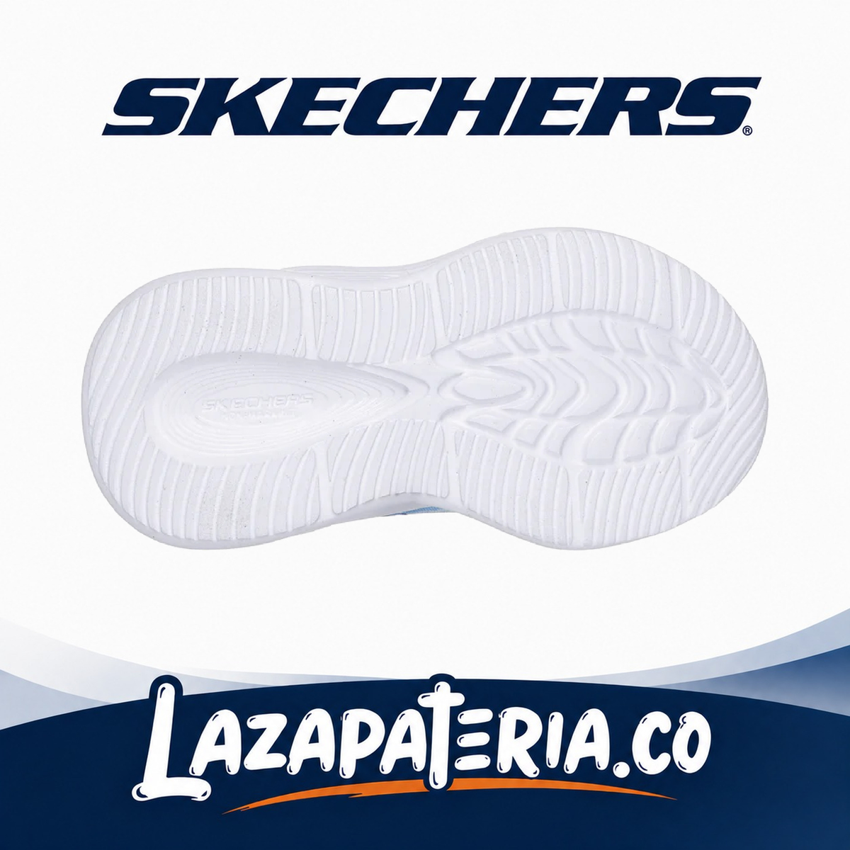Tenis Skechers S-Lights Azul Navy para bebé, vista 4