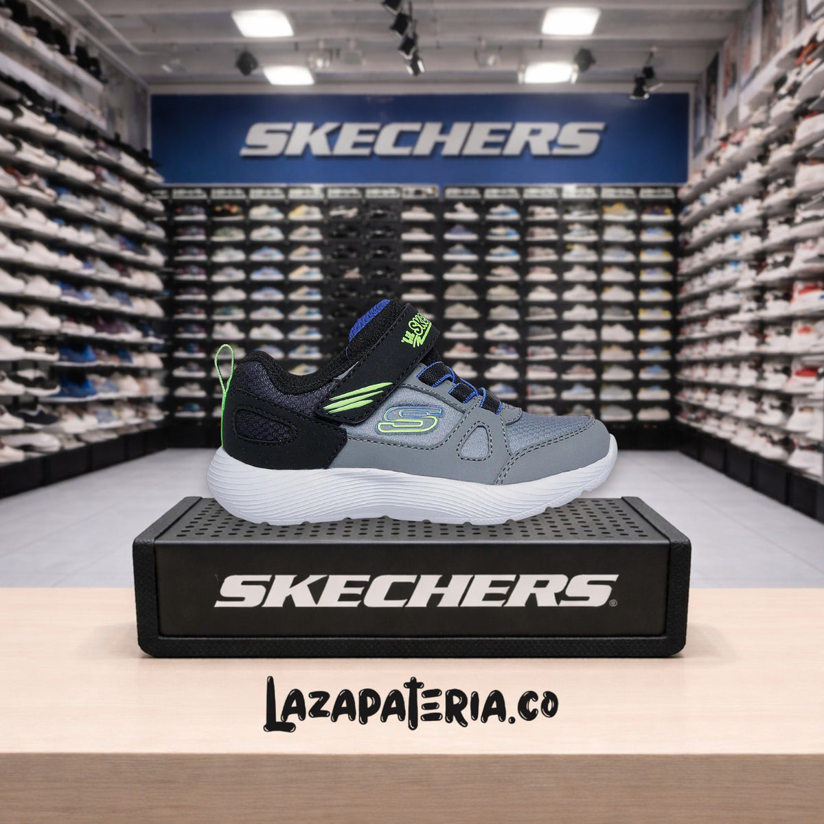 Tenis Skechers Dyna-Lite Gris para bebé