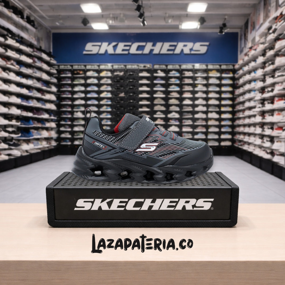 Tenis Skechers S-Lights Negro para bebé