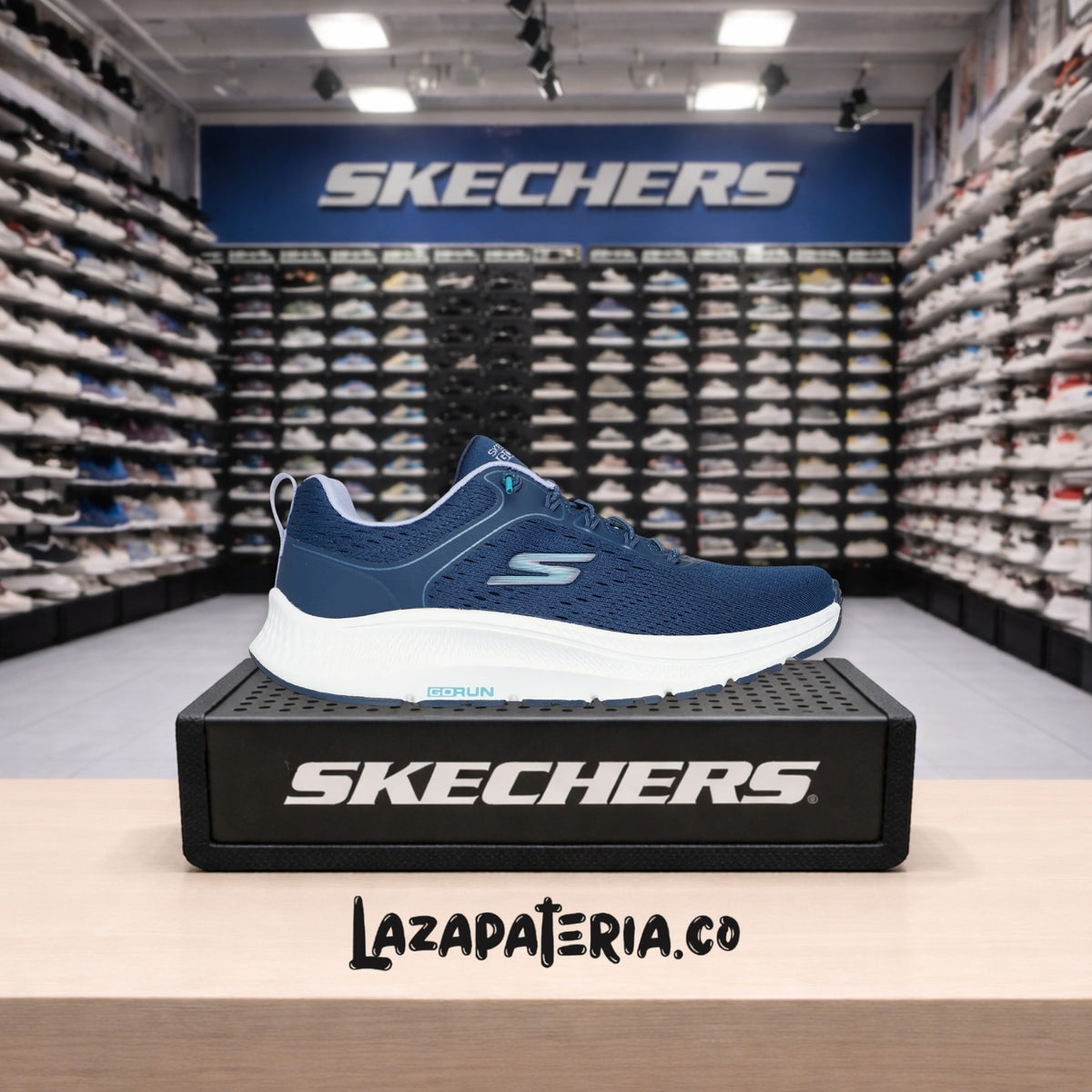 Tenis Skechers GOrun Azul Navy para mujer
