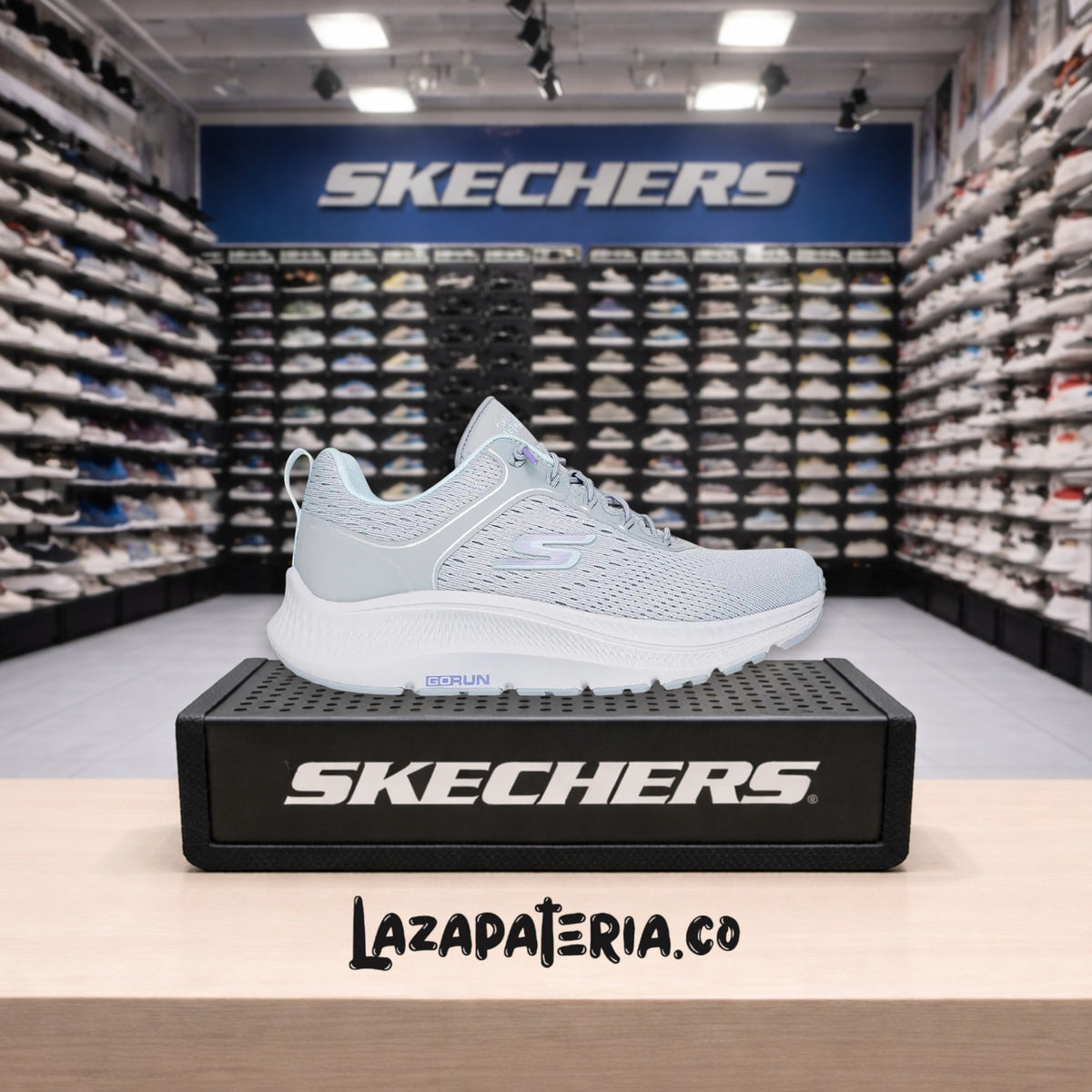 Tenis Skechers GOrun Gris para mujer