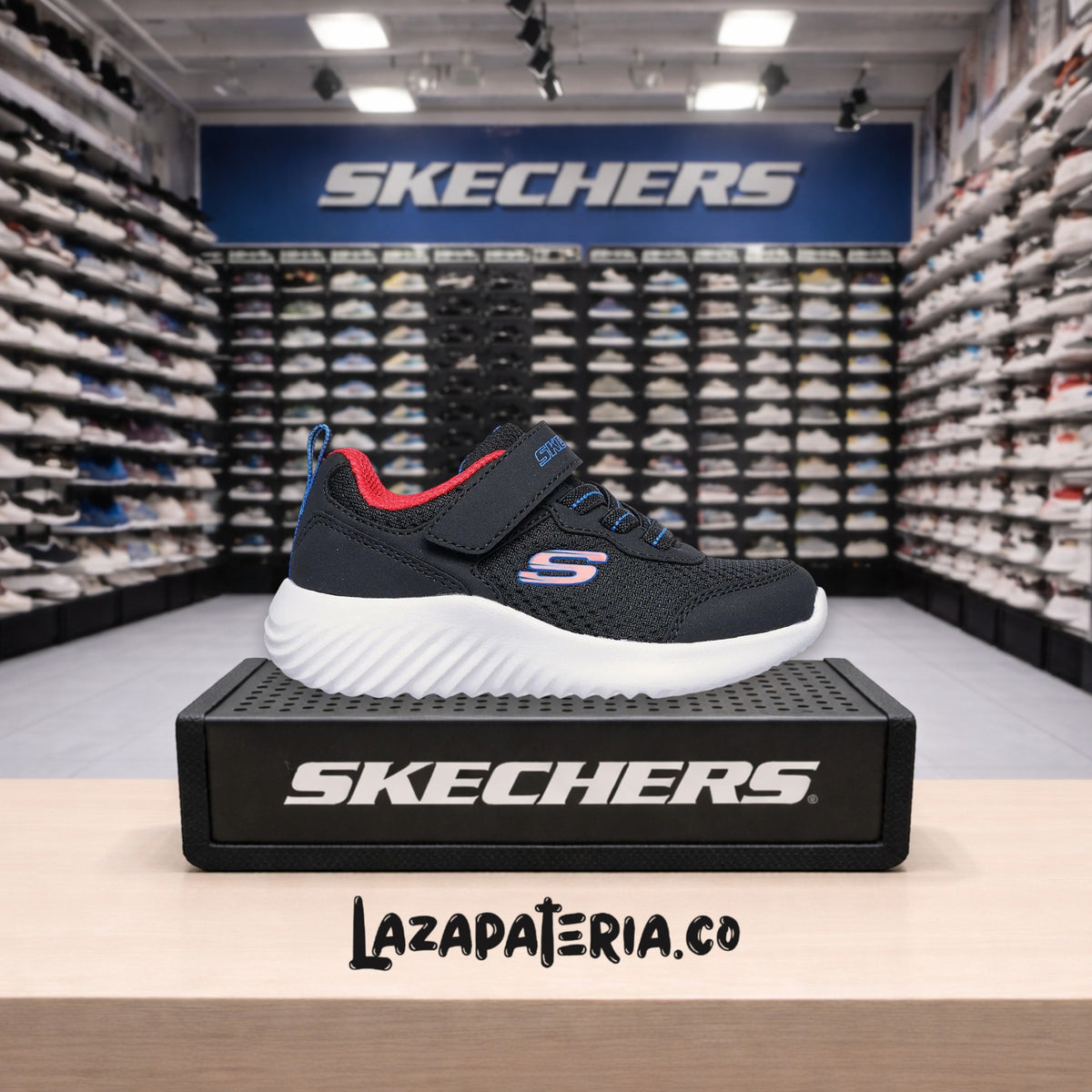 Tenis Skechers Bounder Negro para bebé