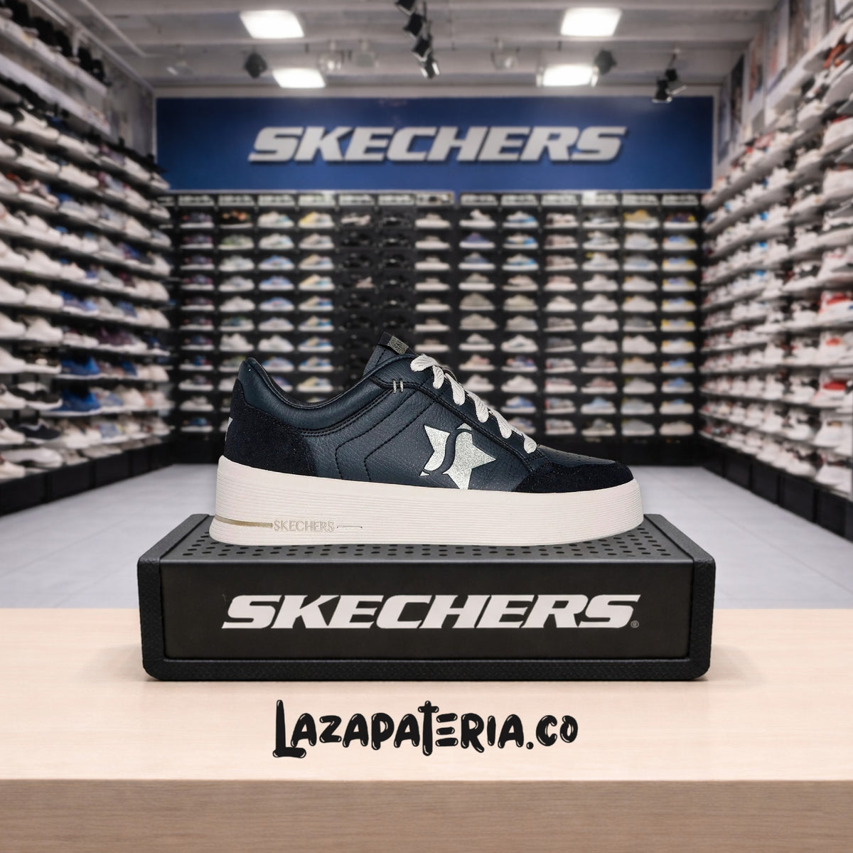 Tenis Skechers Hiland Negro para mujer