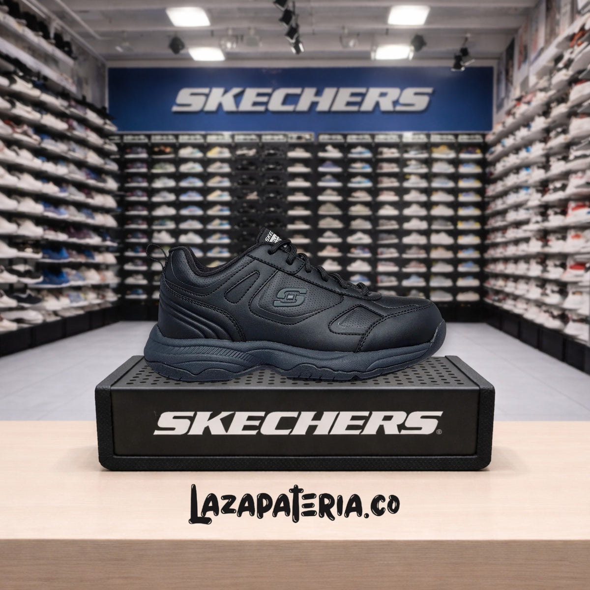 Tenis Skechers Work Relaxed Fit Negro para mujer