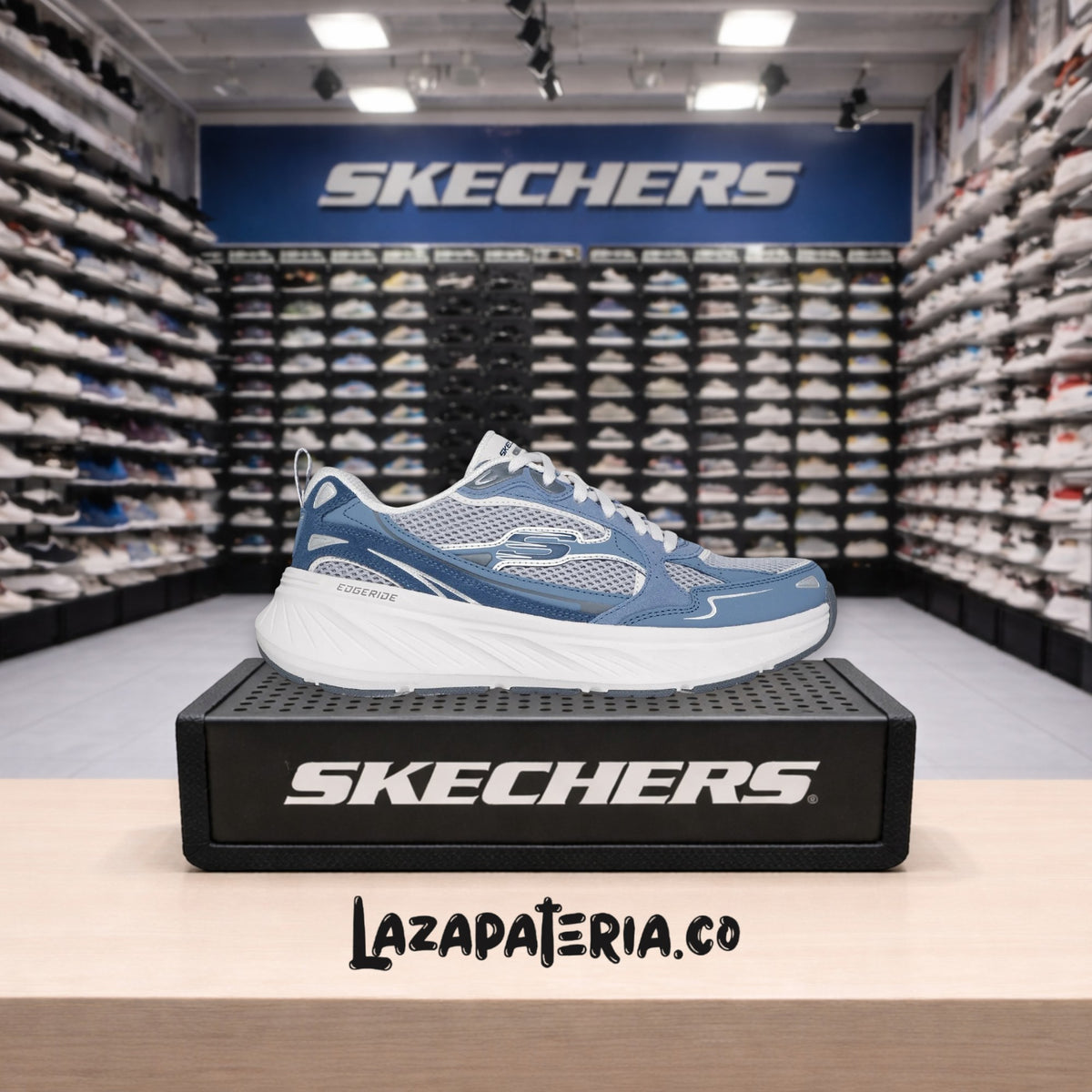 Tenis Skechers Edgeride Gris para mujer