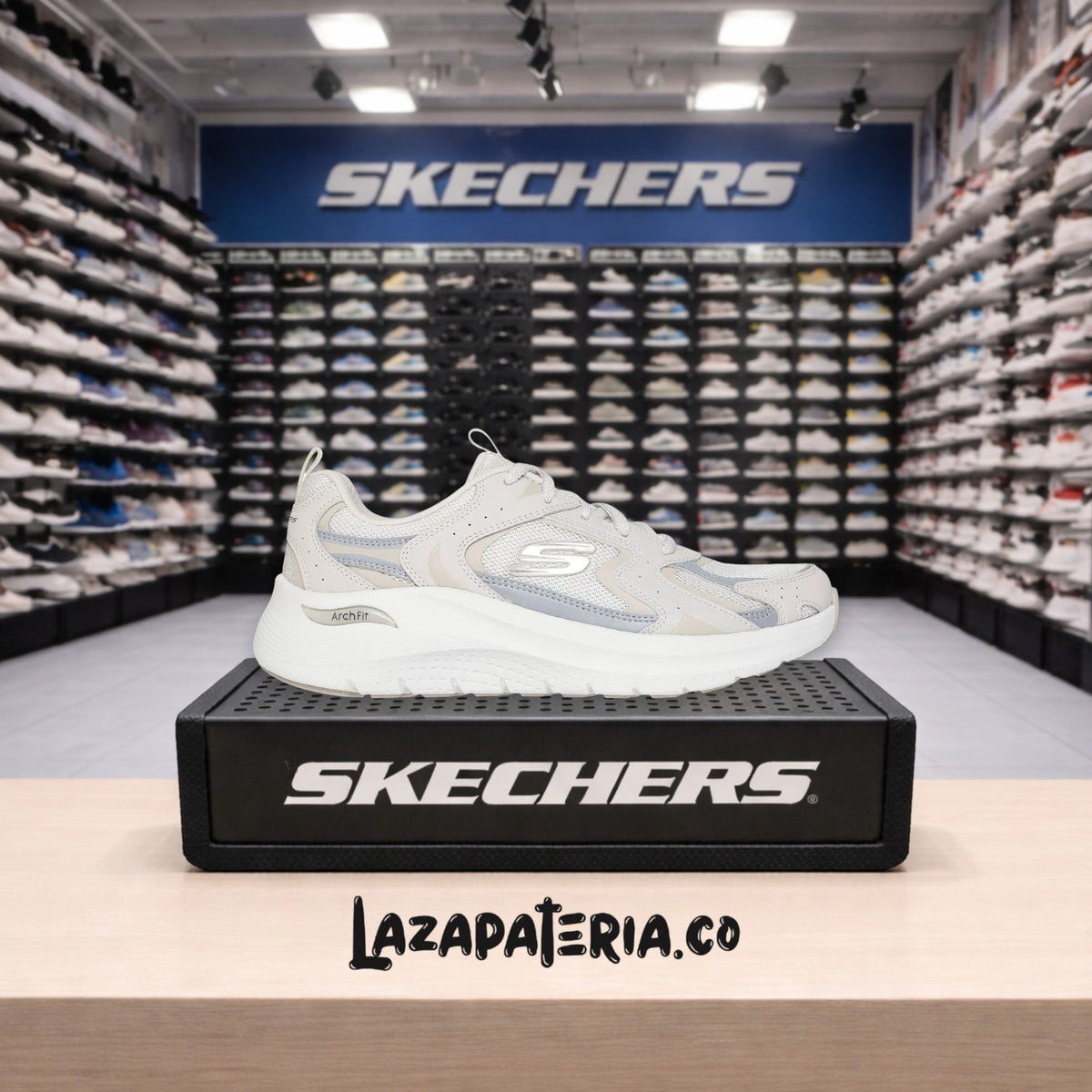 Tenis Skechers Arch Fit Beige para mujer