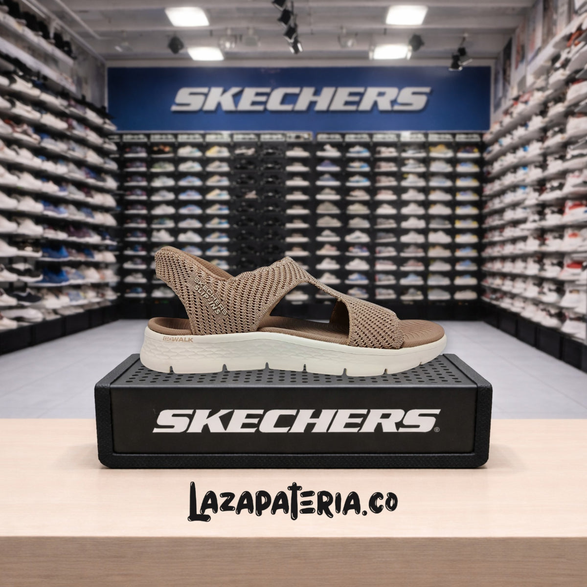 Sandalias Skechers GO Walk Beige para mujer