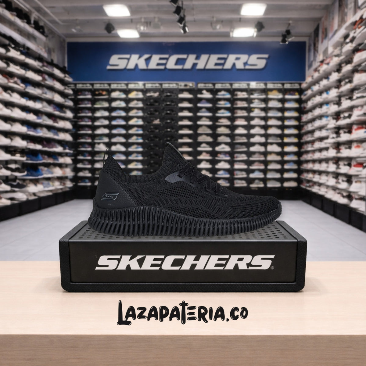 Tenis Skechers BOBS Geo Lite Negro para mujer