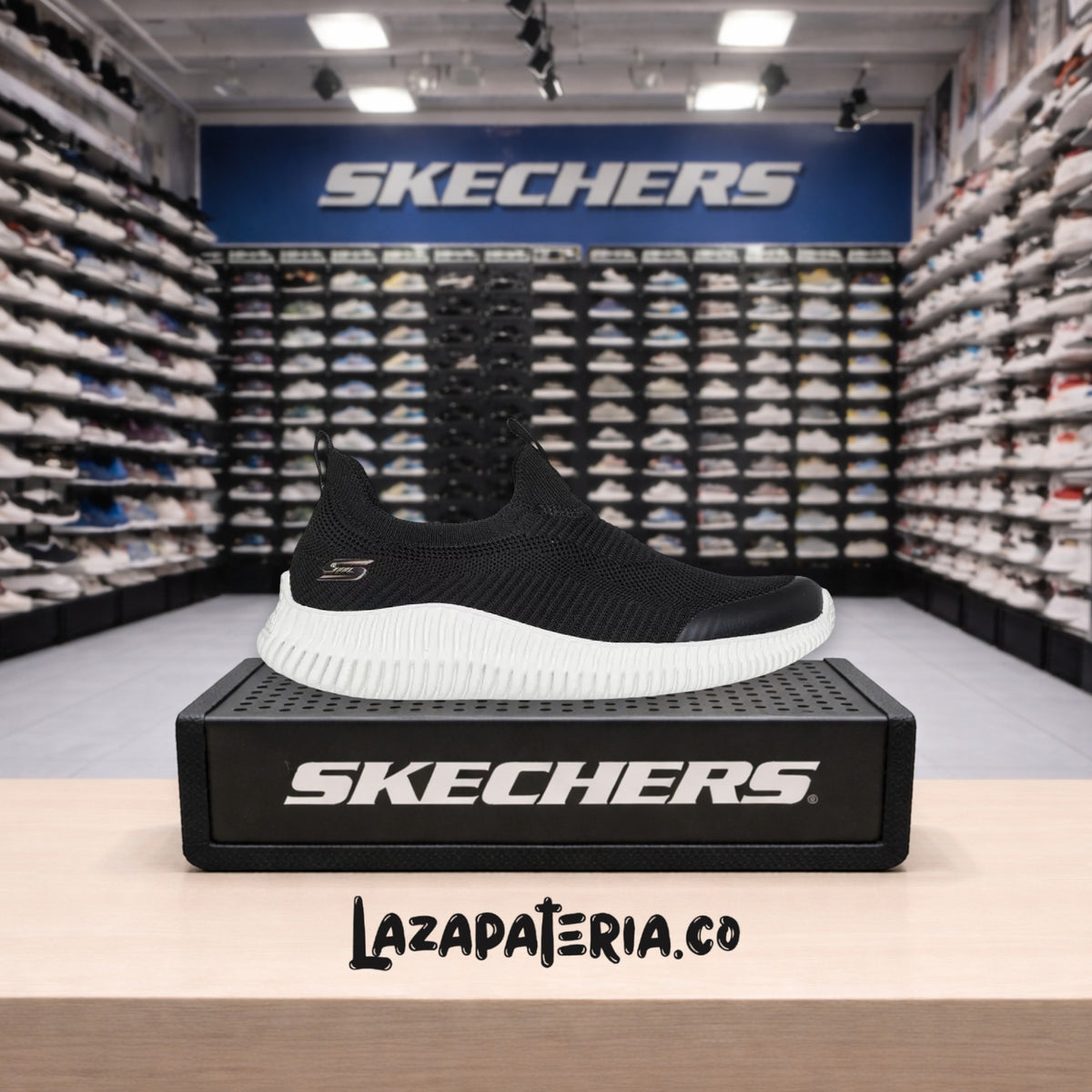 Tenis Skechers BOBS Geo Lite Negro para mujer