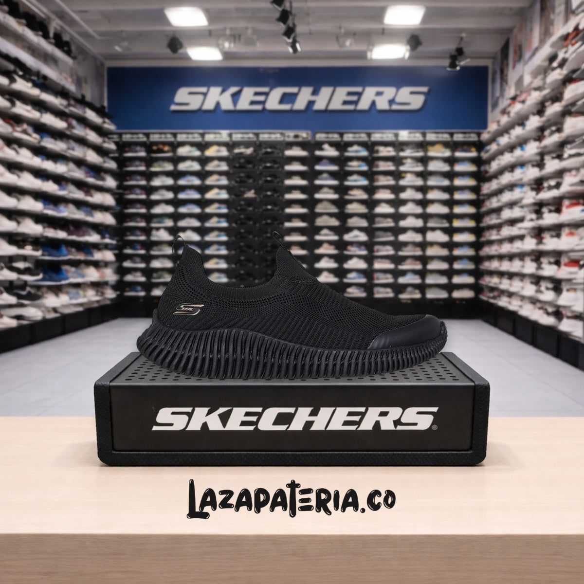 Tenis Skechers BOBS Geo Lite Negro para mujer