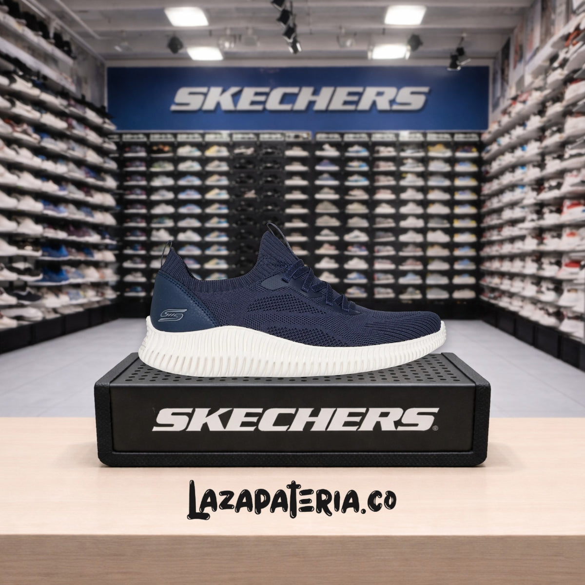 Tenis Skechers BOBS Geo Lite Azul Navy para mujer