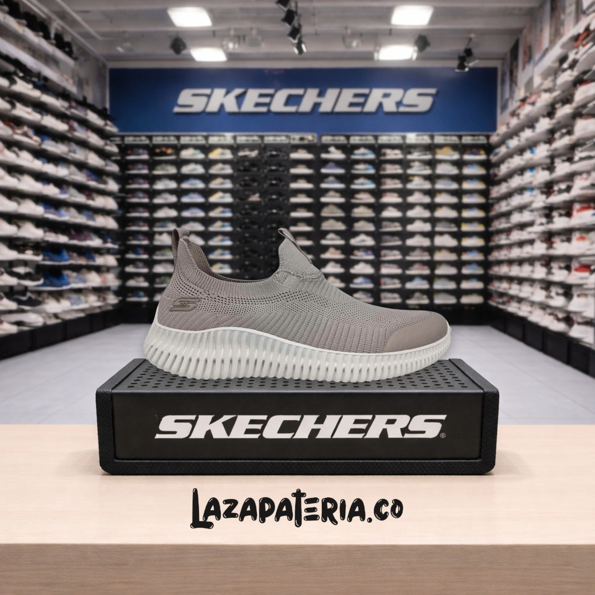 Tenis Skechers BOBS Geo Lite Beige para mujer