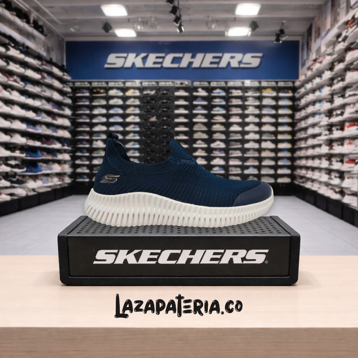 Tenis Skechers BOBS Geo Lite Azul Navy para mujer