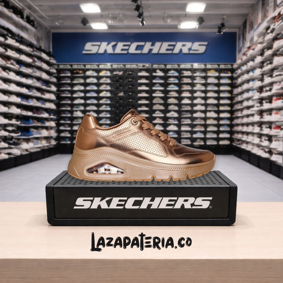 Tenis Skechers UNO Bronce para mujer