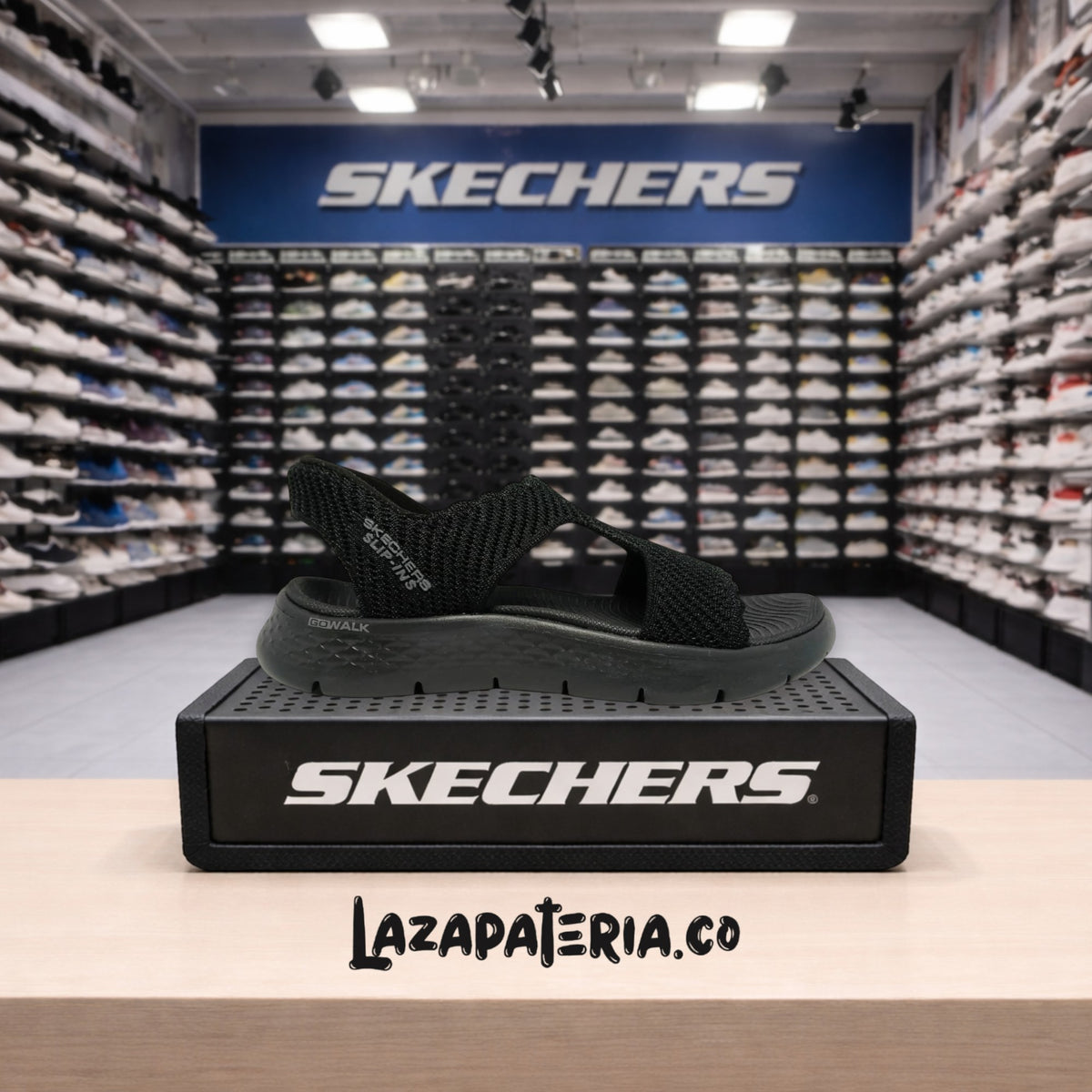 Sandalias Skechers Slip-ins Negro para mujer