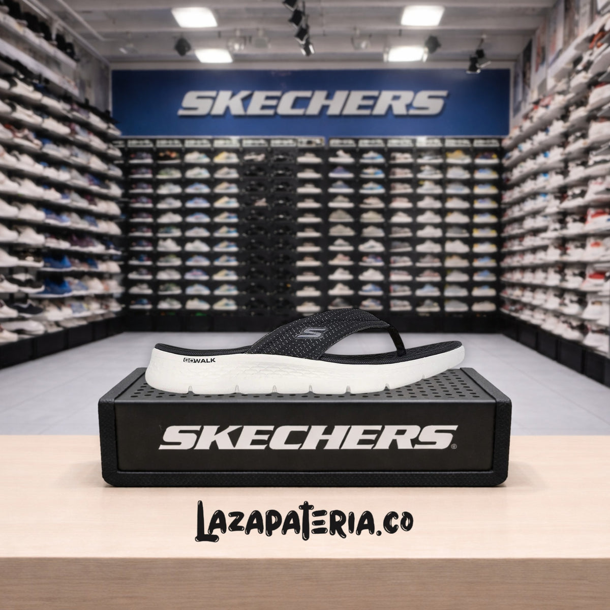 Chanclas Skechers GO Walk Negro para mujer