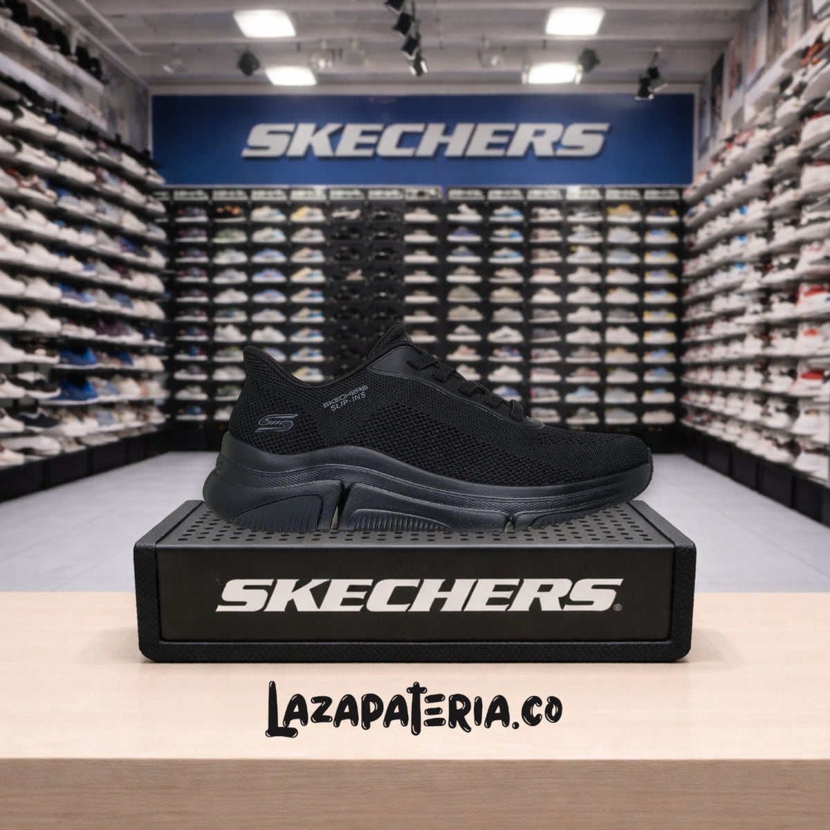 Tenis Skechers BOBS Sport Negro para mujer