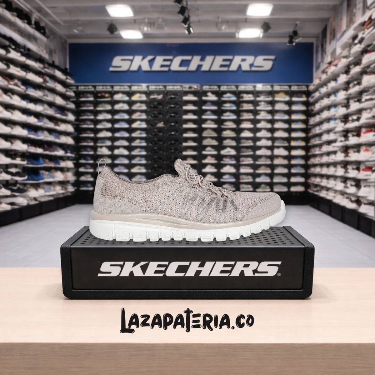 Tenis Skechers Graceful Beige para mujer