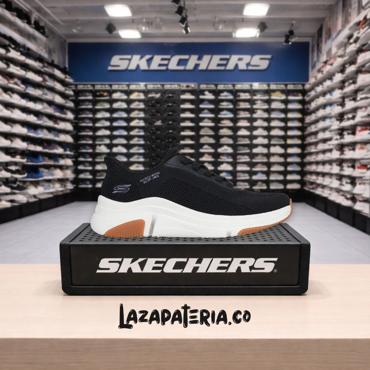 Tenis Skechers BOBS Sport Negro para mujer