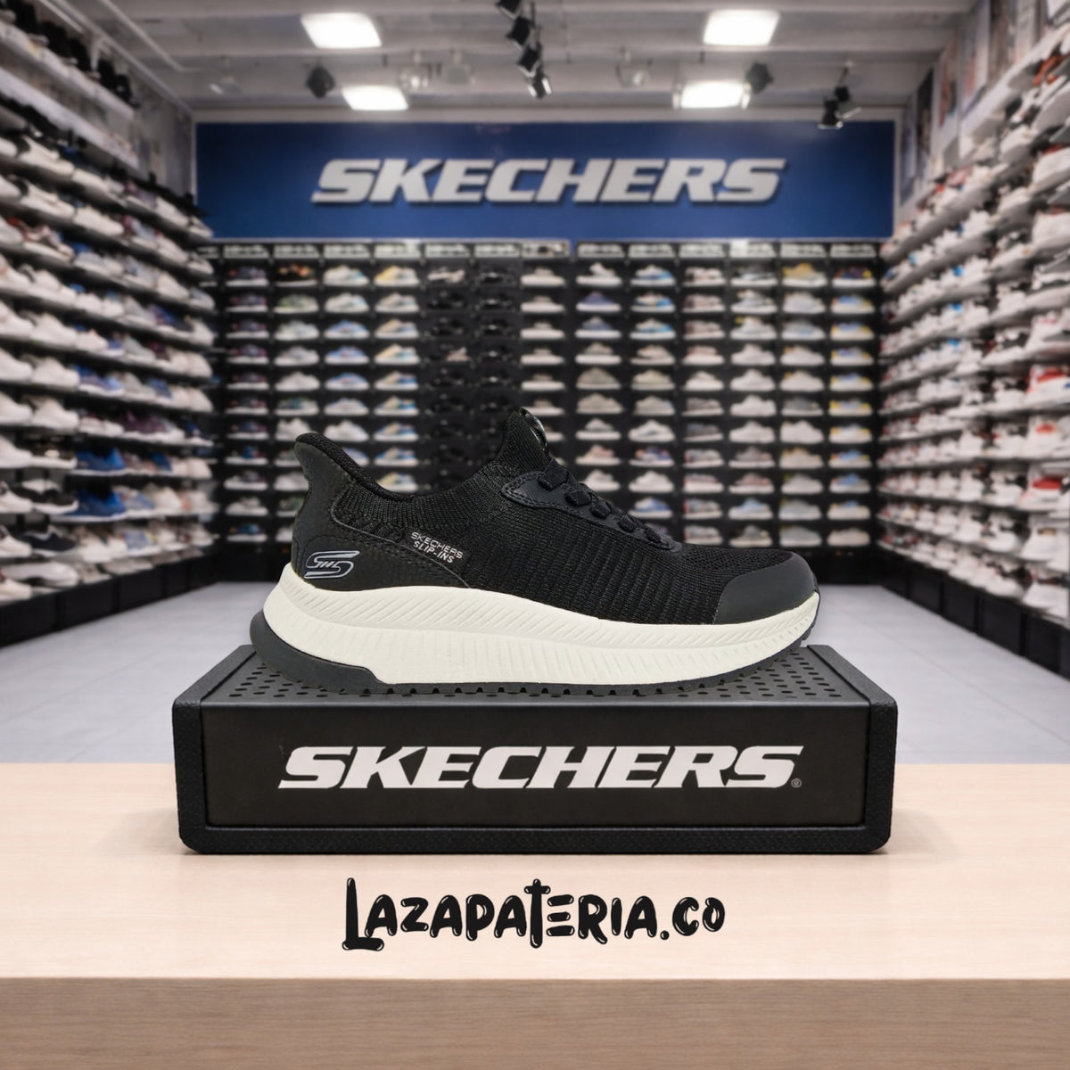 Tenis Skechers BOBS Sport Negro para mujer