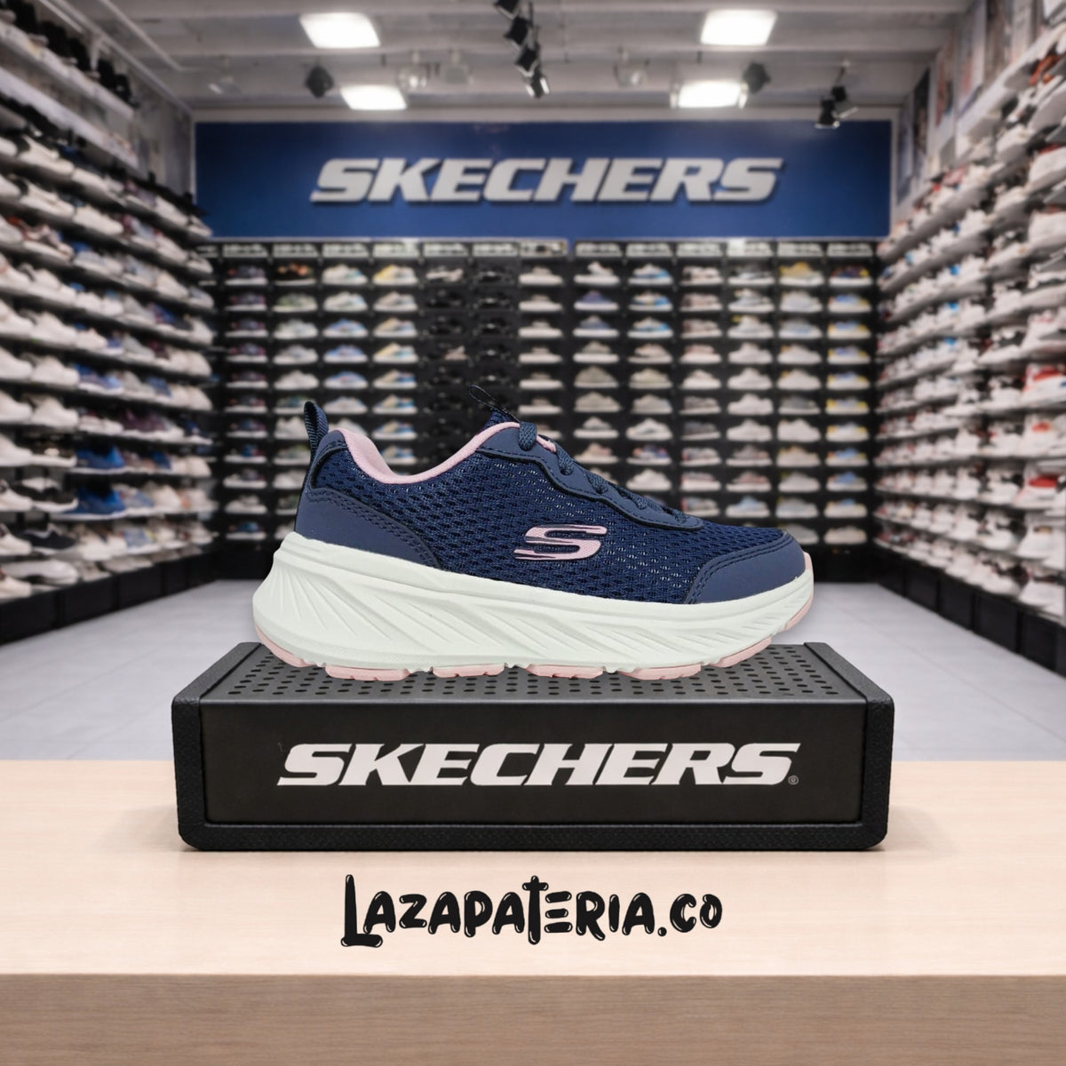 Tenis Skechers Edgeride Azul Navy para niña