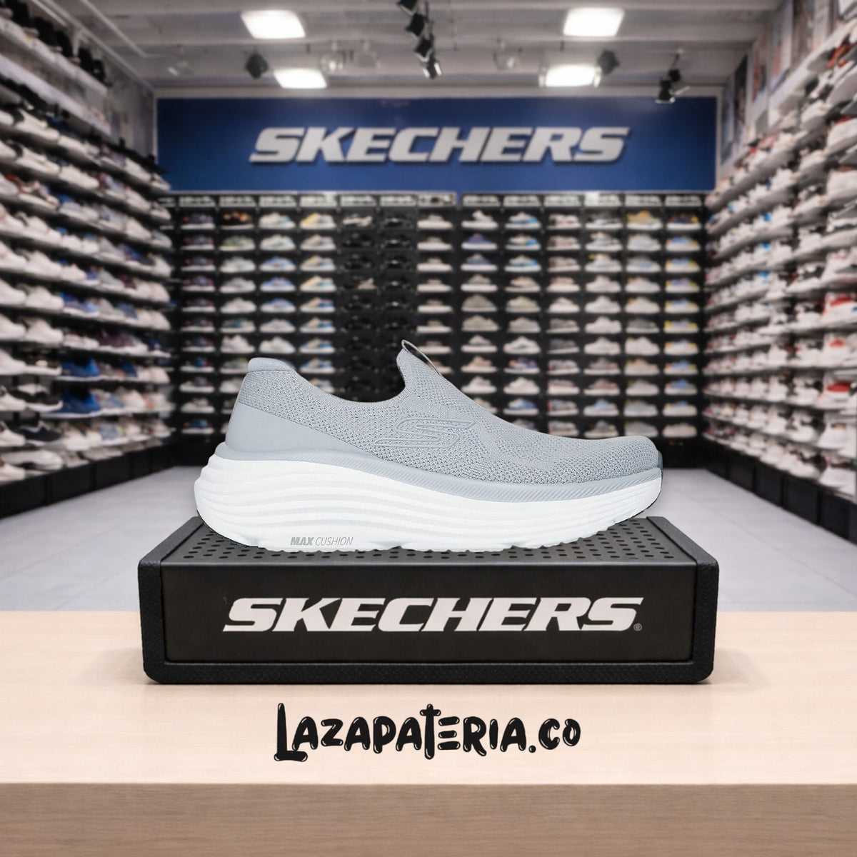 Tenis Skechers Max Cushioning Gris para mujer