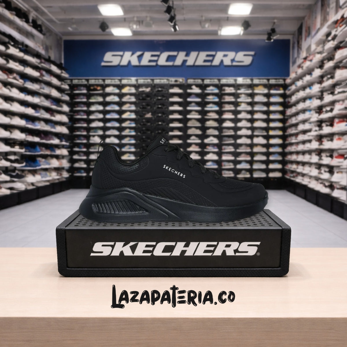 Tenis Skechers UNO Negro para mujer